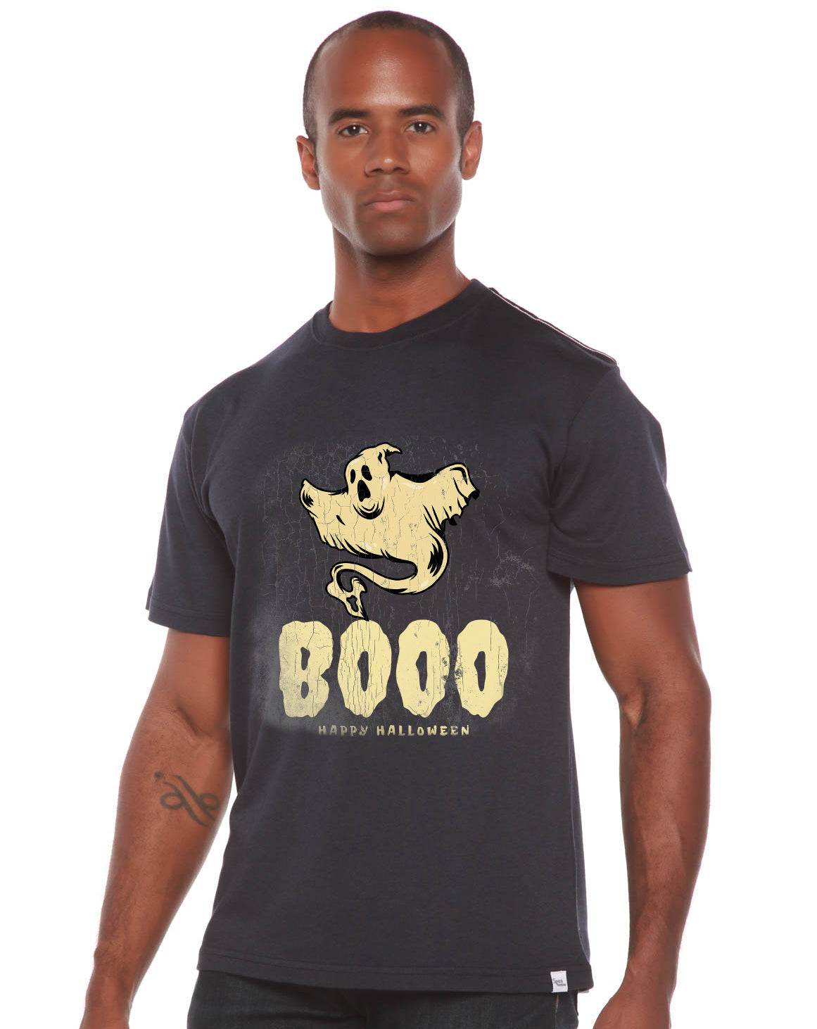 Happy Halloween Graphic Men's Bamboo Viscose/Organic Cotton Short Sleeve T-Shirt