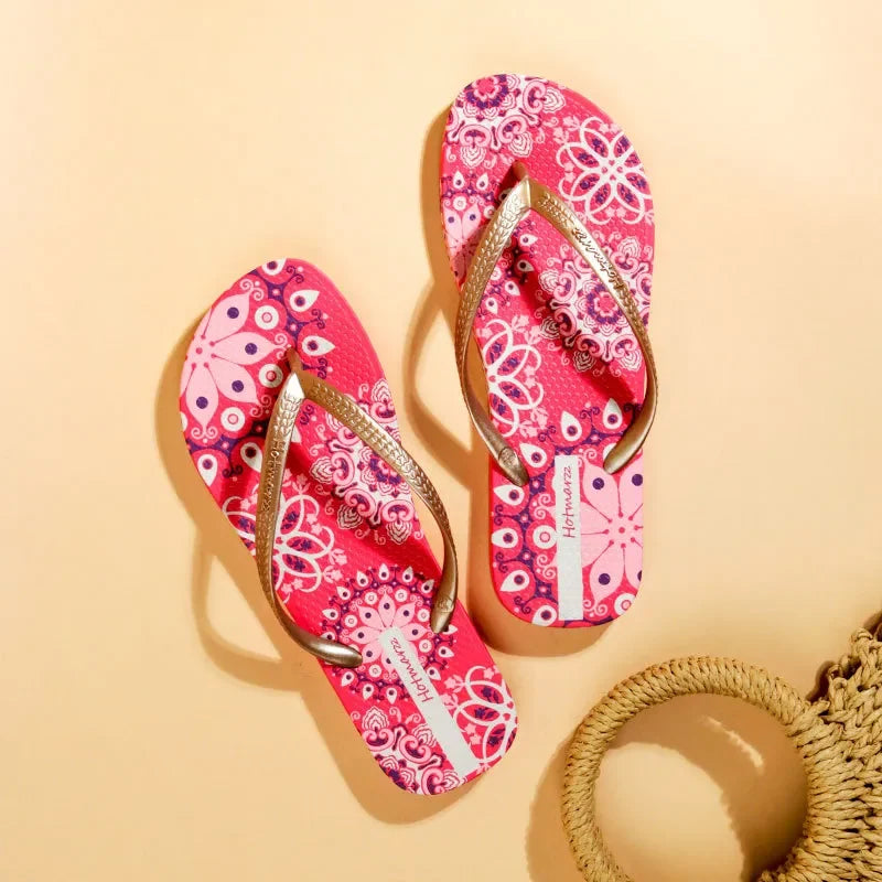 Printed Summer Toe Post Slippers