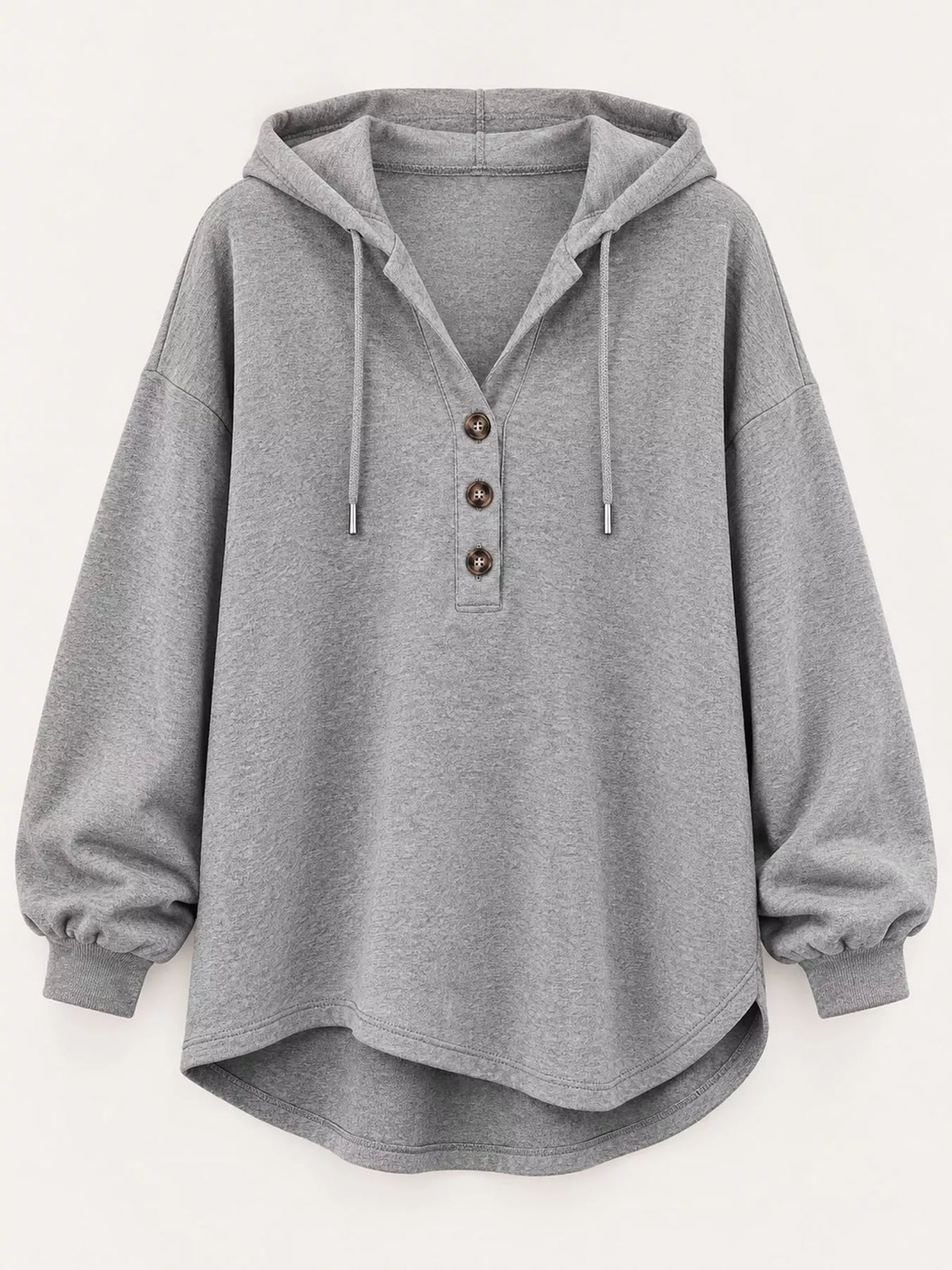 Drawstring Dropped Shoulder Hoodie