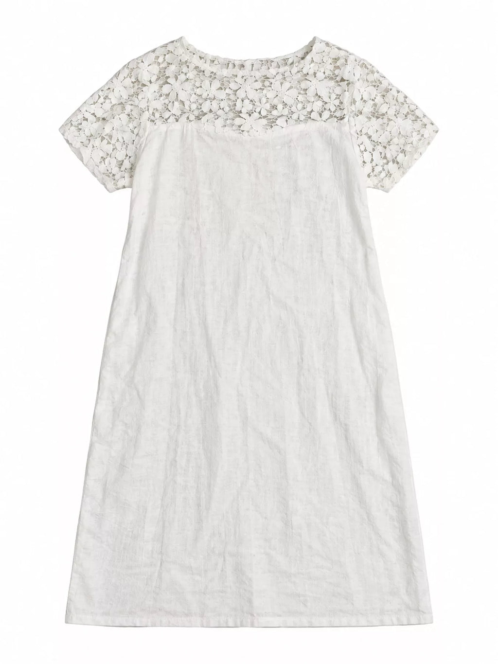 Full Size Floral Lace Short Sleeve Shift Dress Plus Size