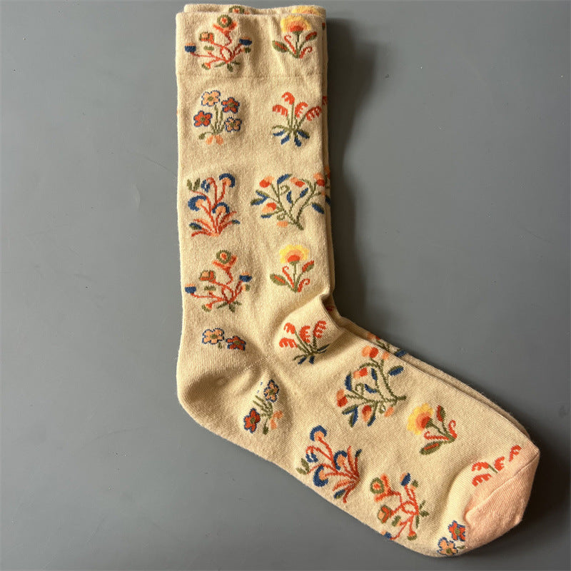 Retro-style Fun Mid-calf Socks For Men And Women