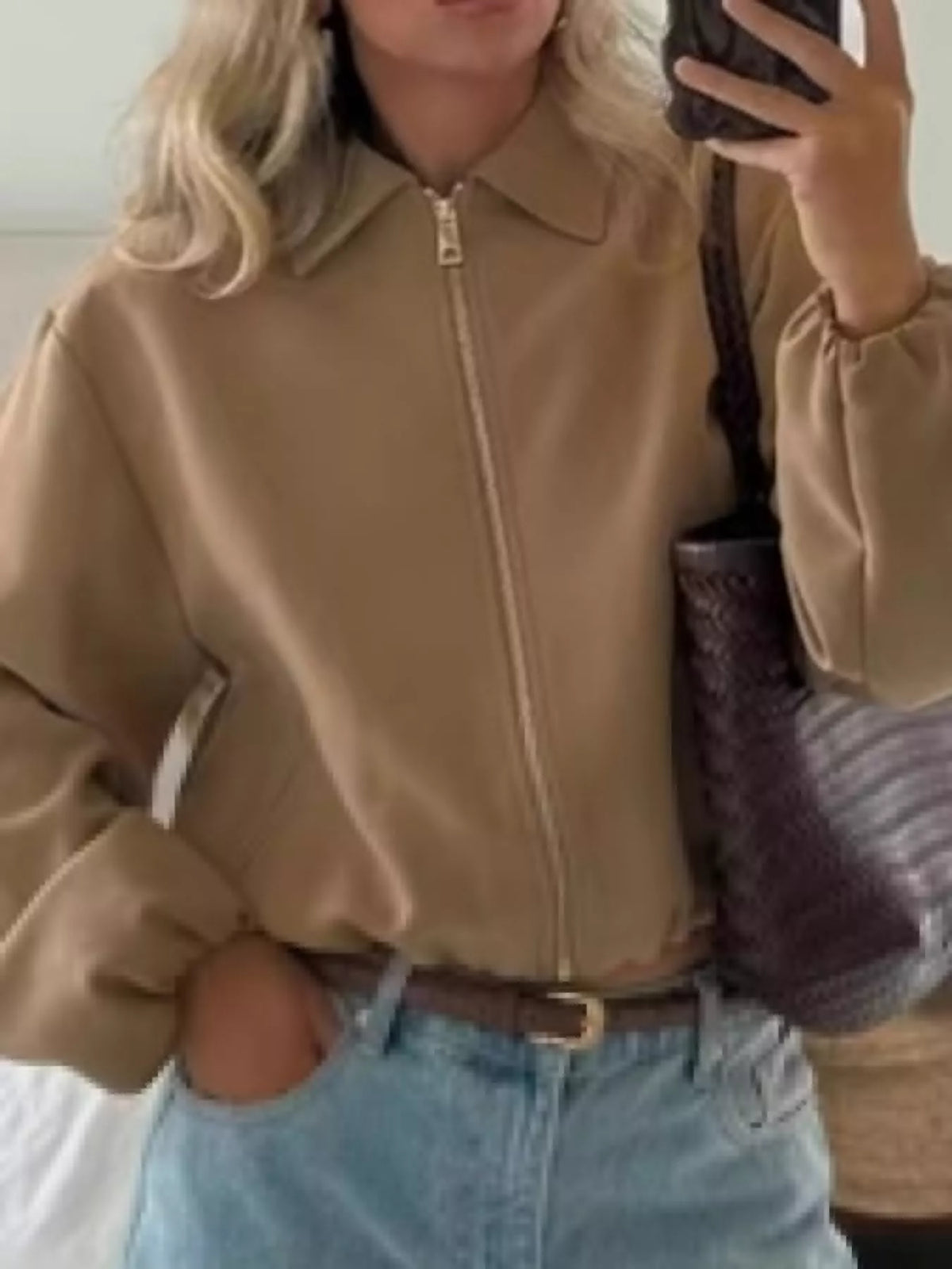 Cropped Zip-Up Jacket