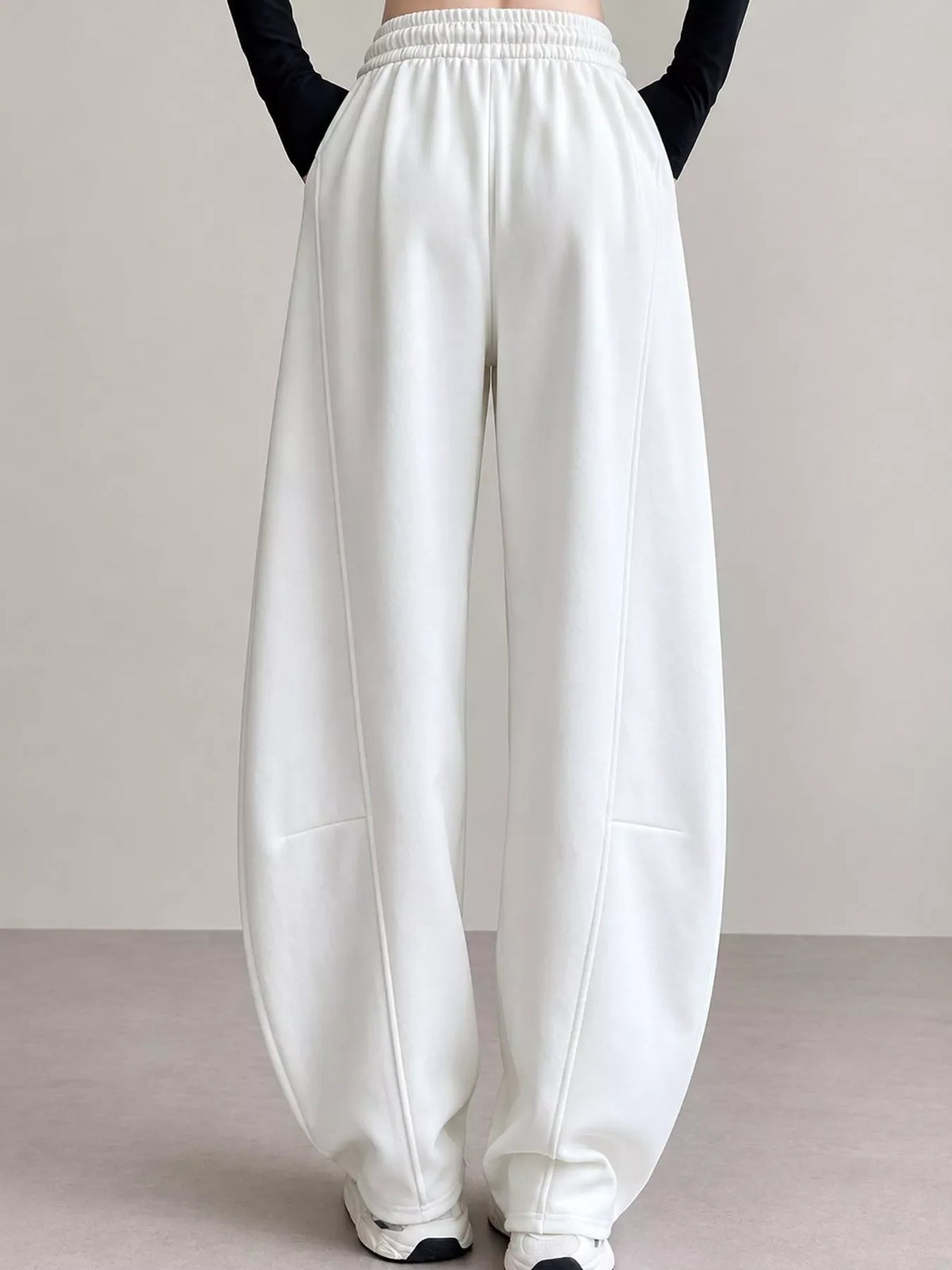Full Size Drawstring Loose Fit Wide-Leg Sweatpants Plus Size