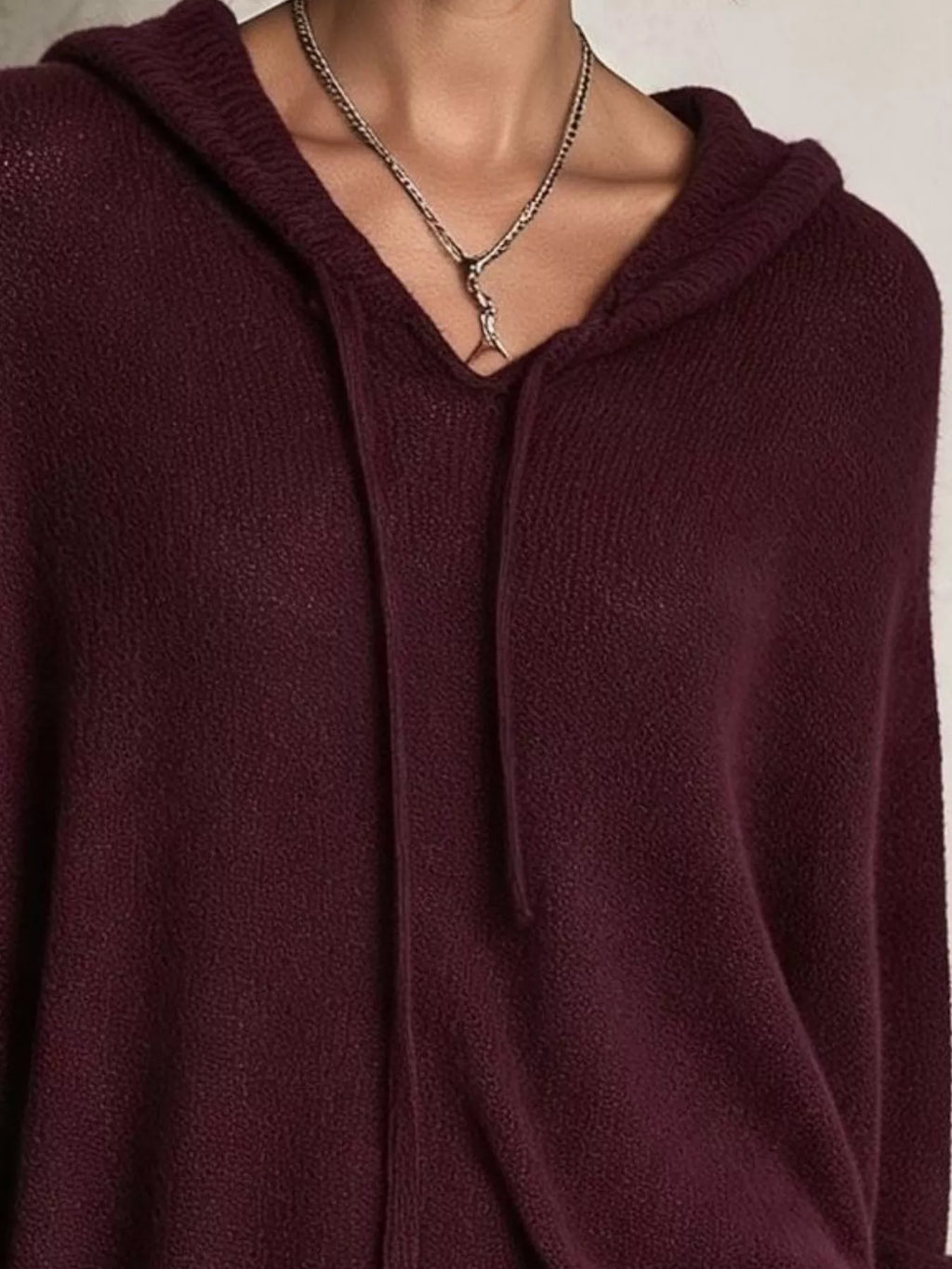 Full Size Drawstring Ribbed Hem Hooded Sweater Plus Size