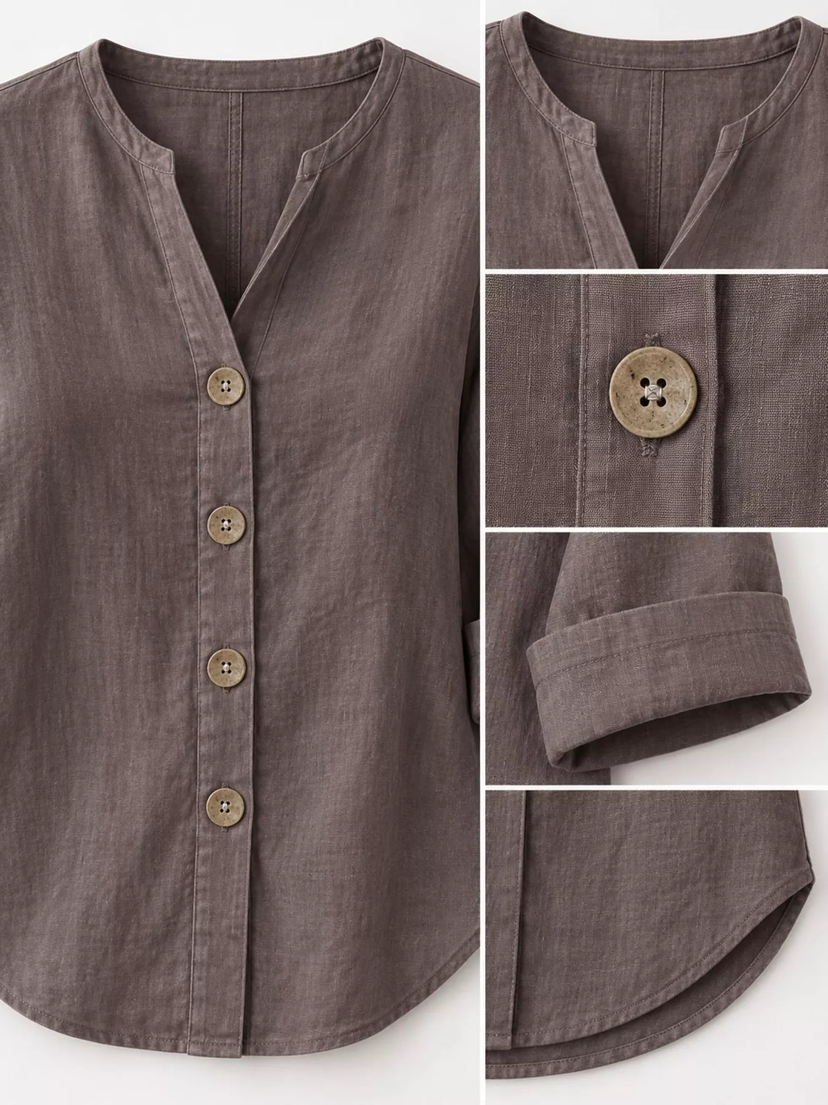 Notched Button Down Shirt