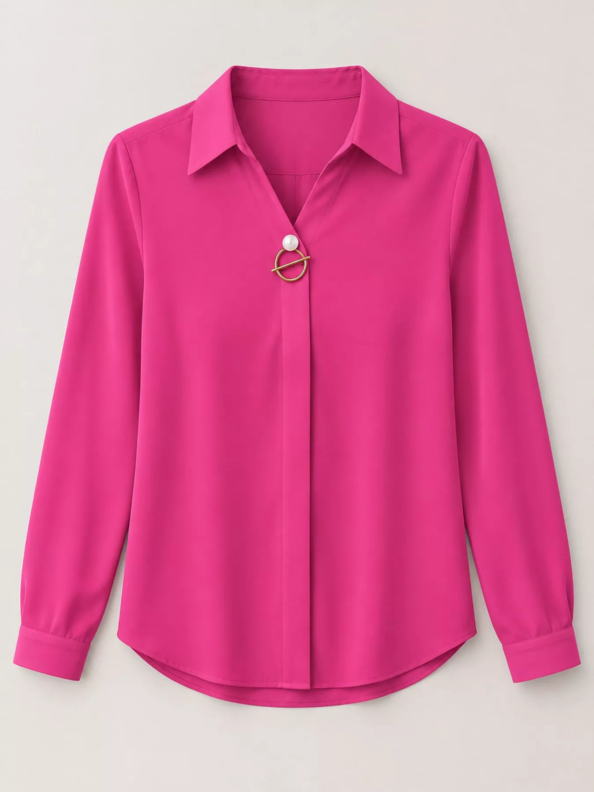 Long Sleeve Satin Blouse