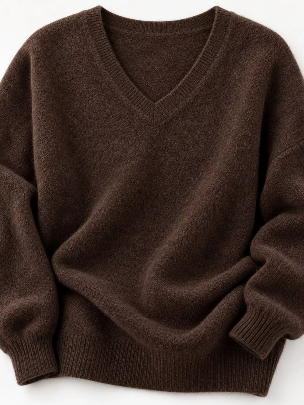 V-Neck Dropped Shoulder Sweater