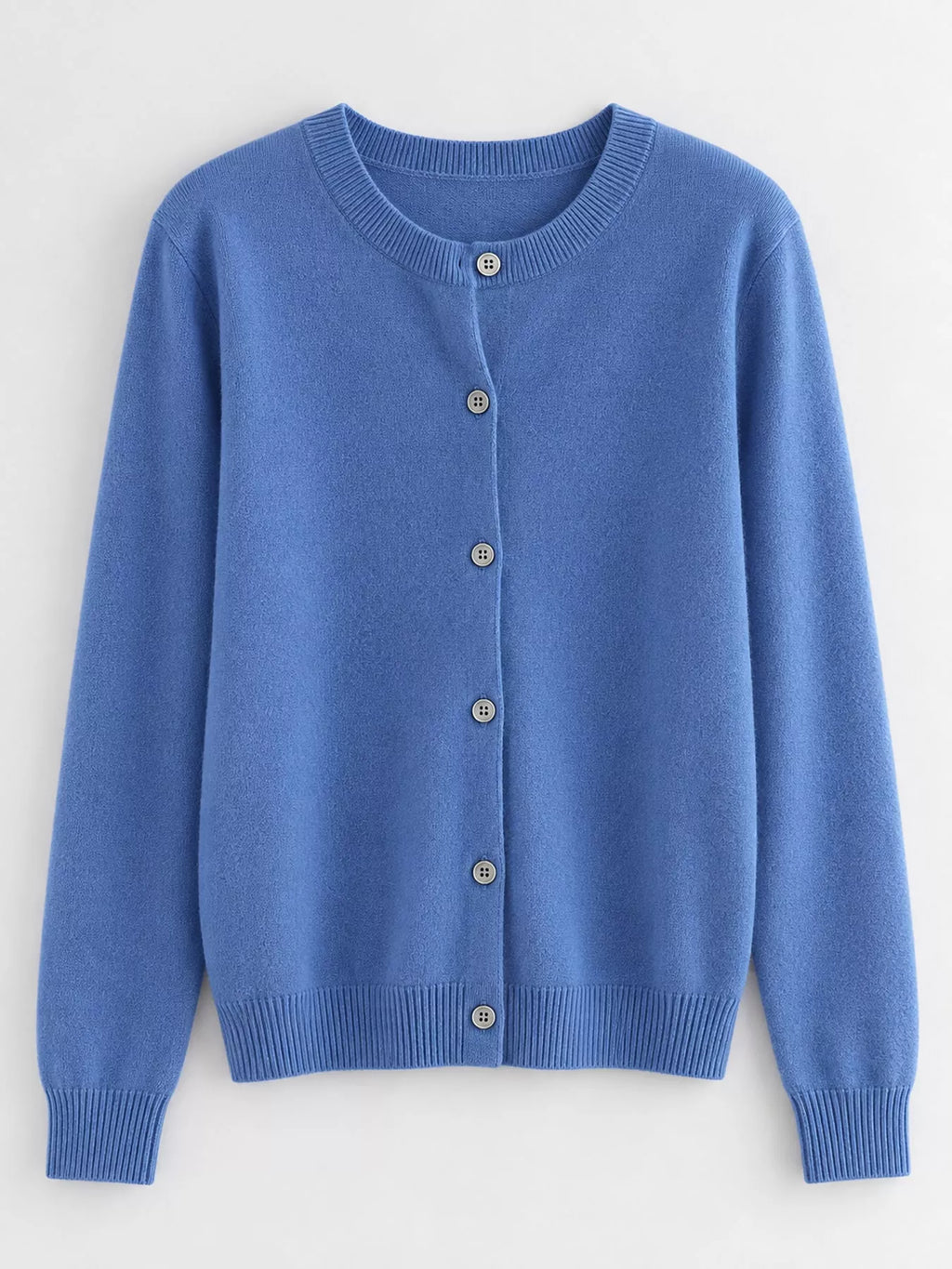 Crew Neck Button-Down Cardigan