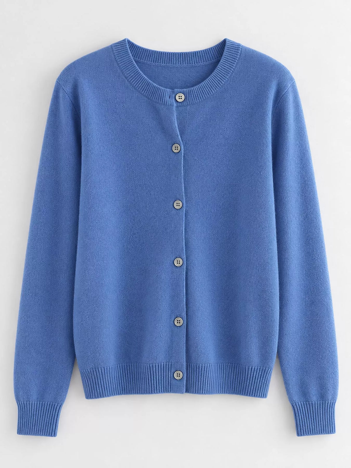 Crew Neck Button-Down Cardigan