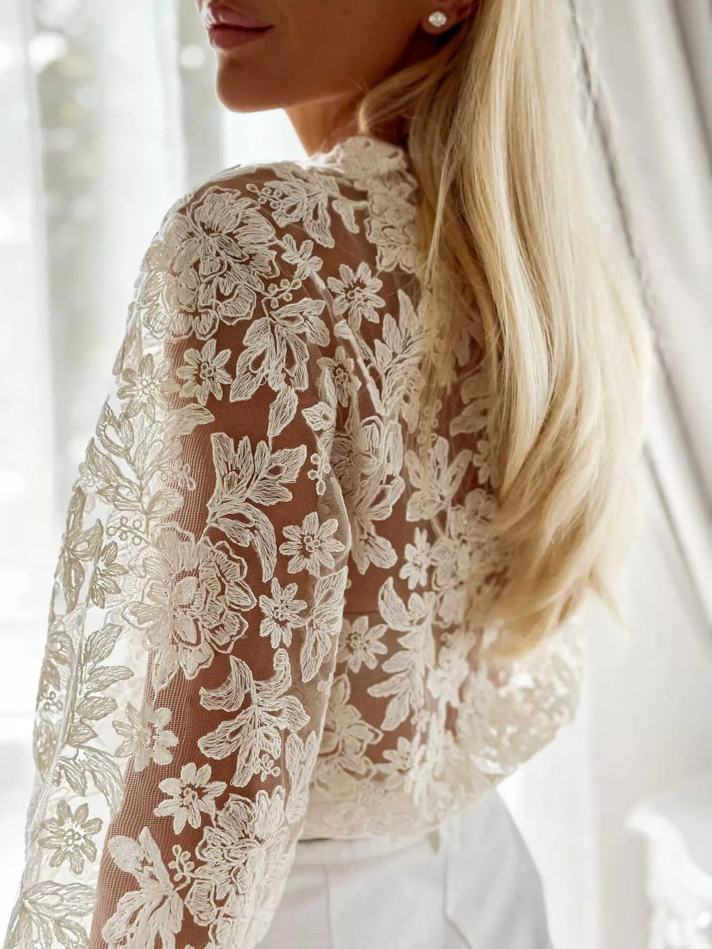 Sheer Lace Long Sleeve Shirt