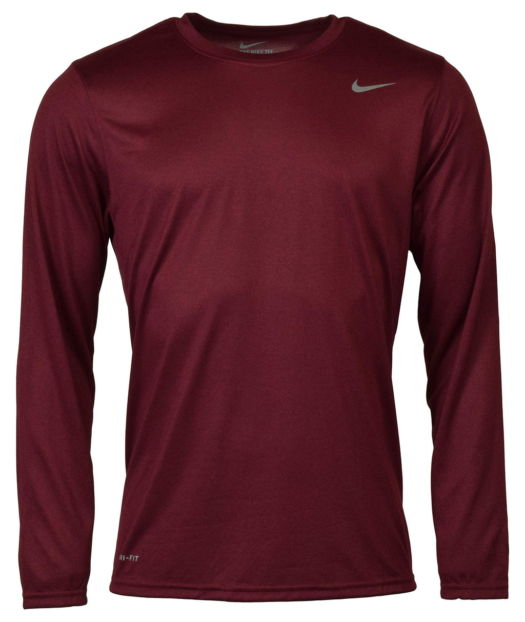 Nike Mens Dry Anti-Odor Dri-Fit Long Sleeve Shirt Cardinal X-Large