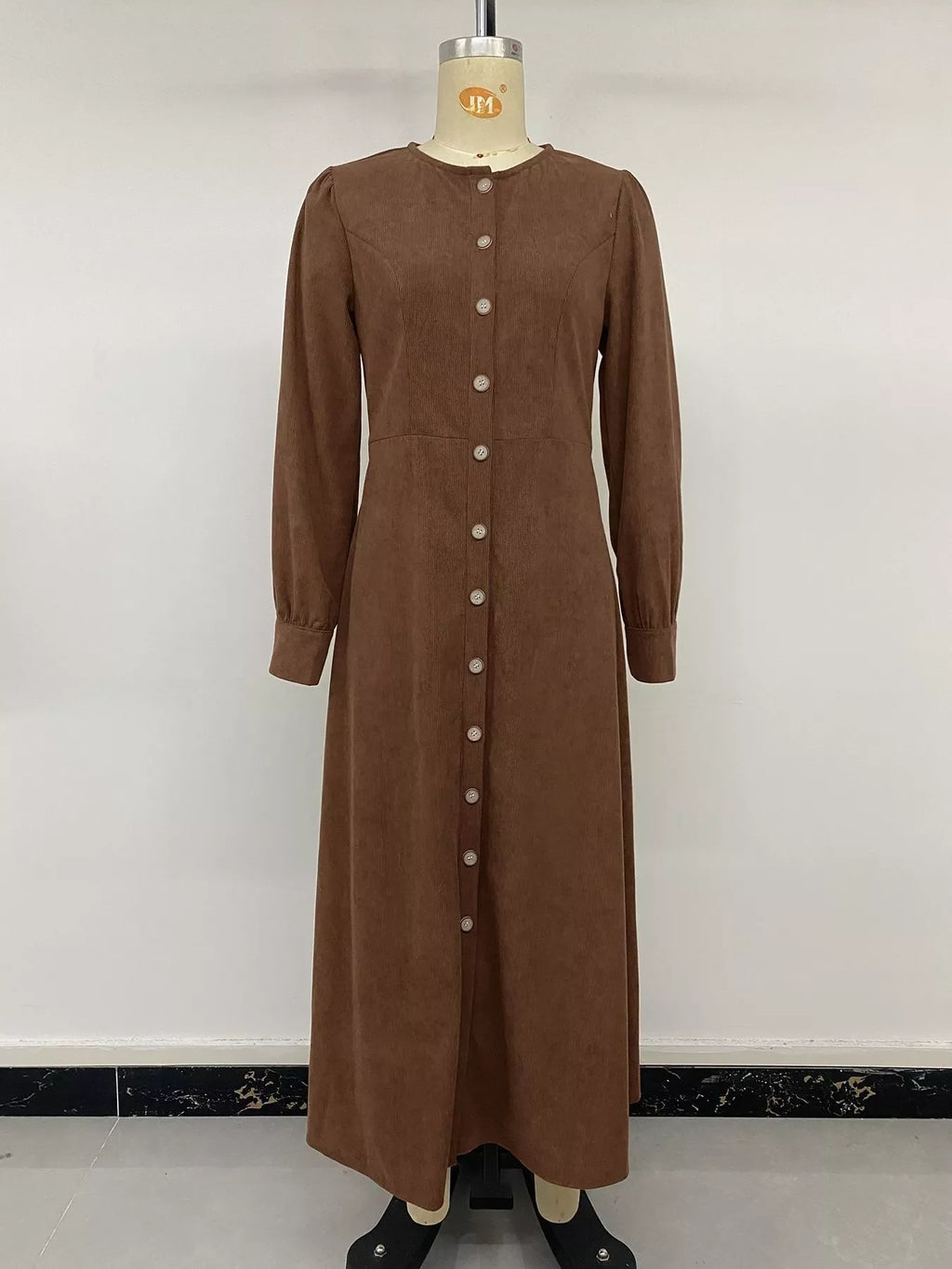 Corduroy Button-Down Maxi Dress