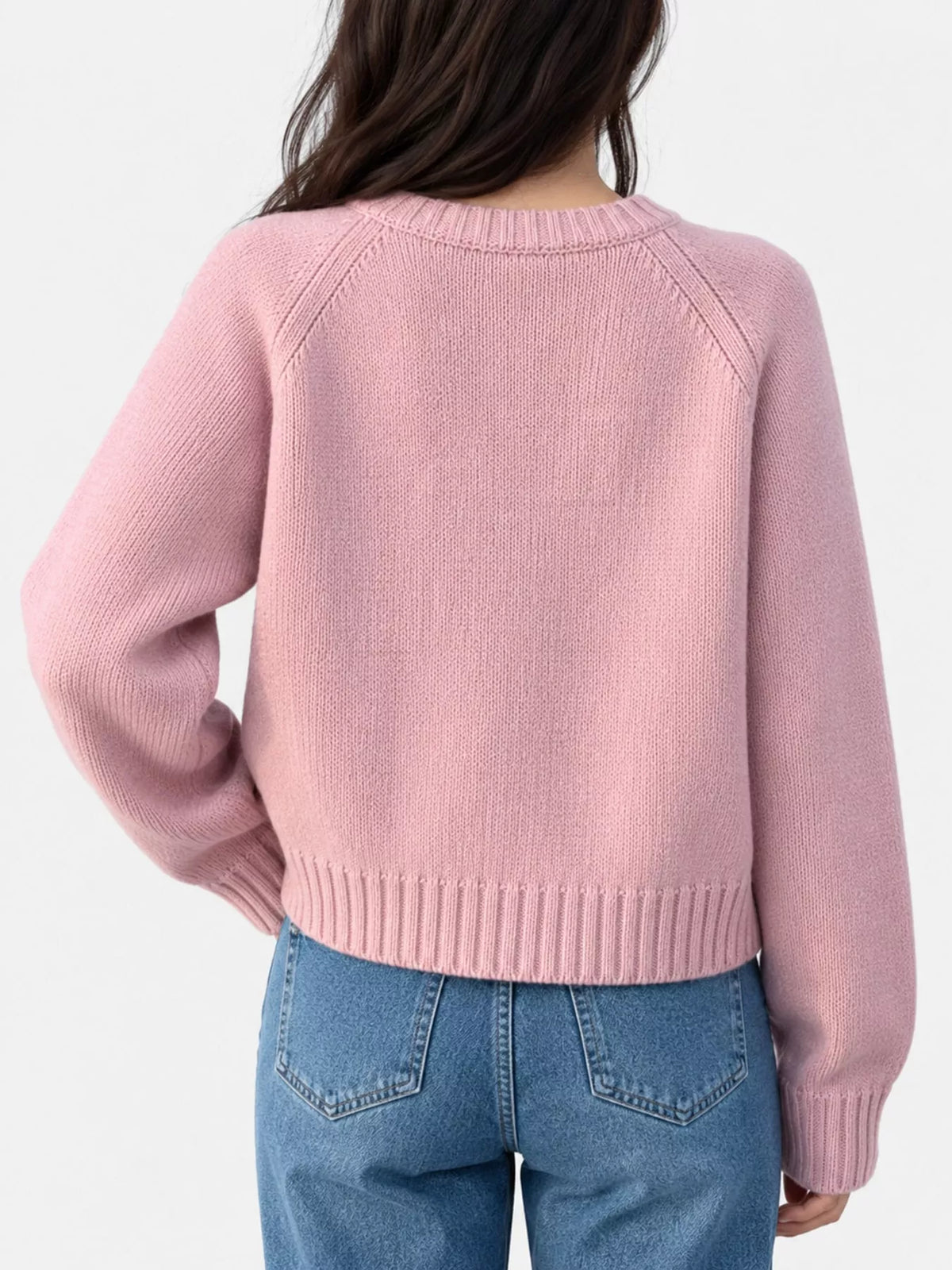 Ribbed Hem Zip-Up Cardigan