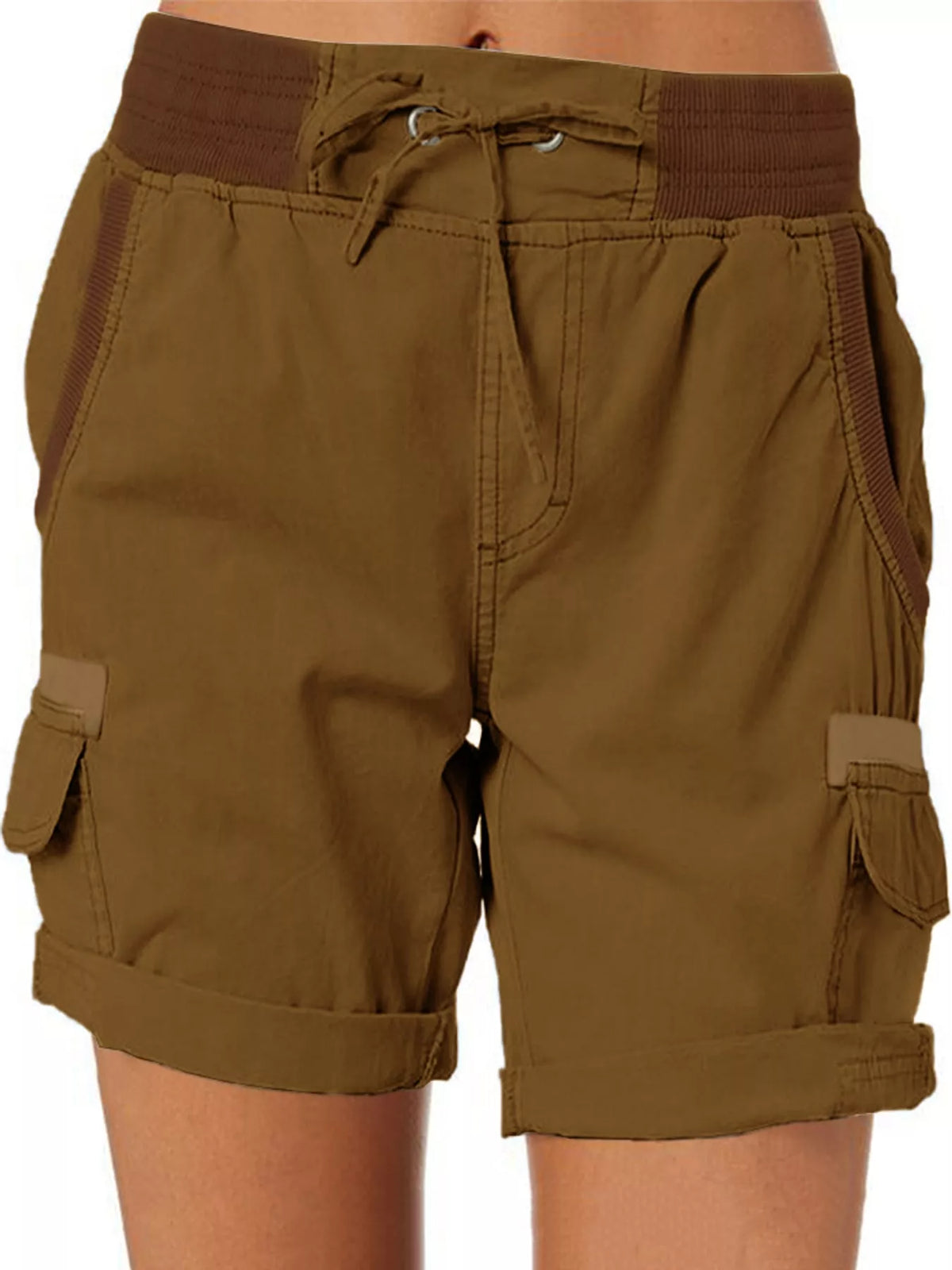 Full Size Drawstring Cargo Shorts Plus Size