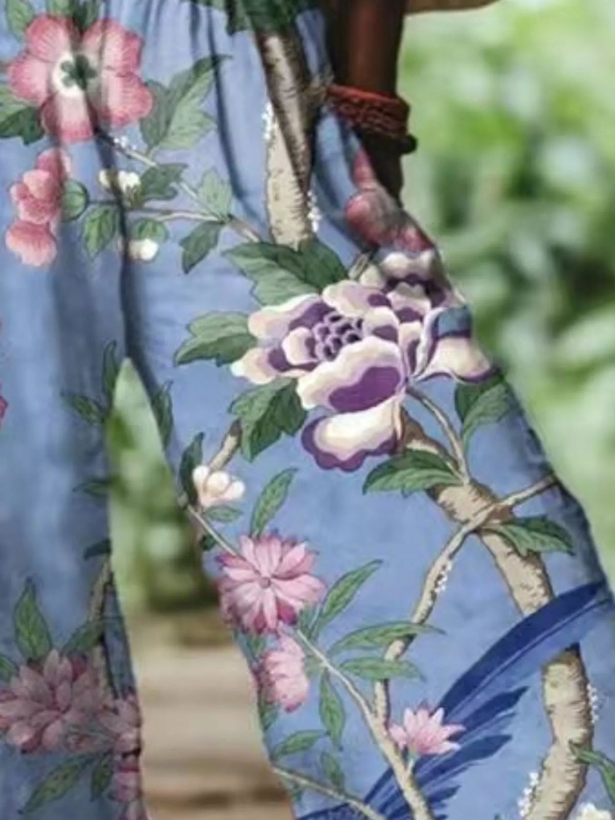 Full Size Floral Wide-Leg Pants Plus Size