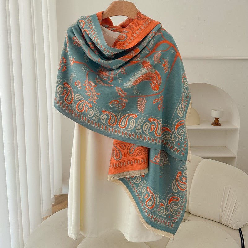 Retro High Sense Artificial Cashmere Scarf