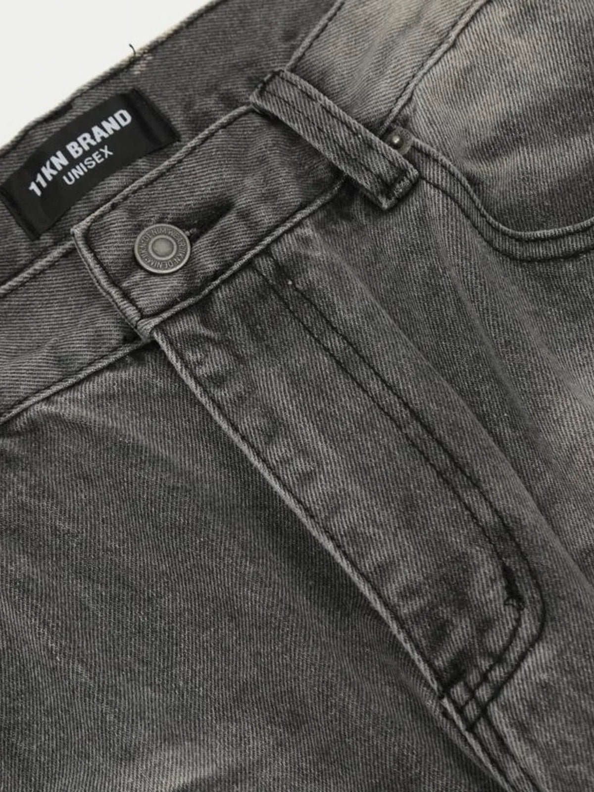 Men's Vintage Washed Distressed Wide-Leg Jeans