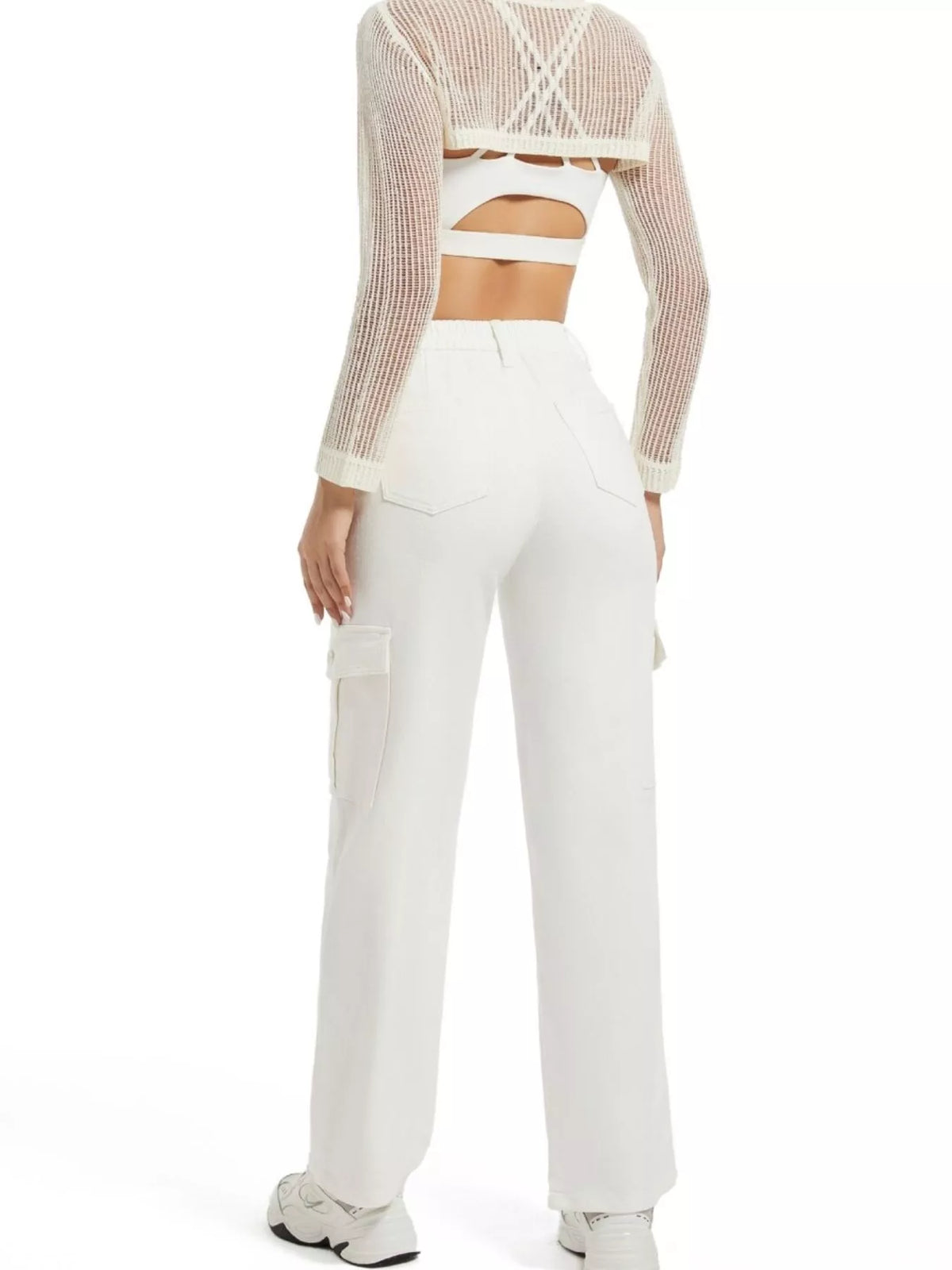 High-Waisted Cargo Jeans