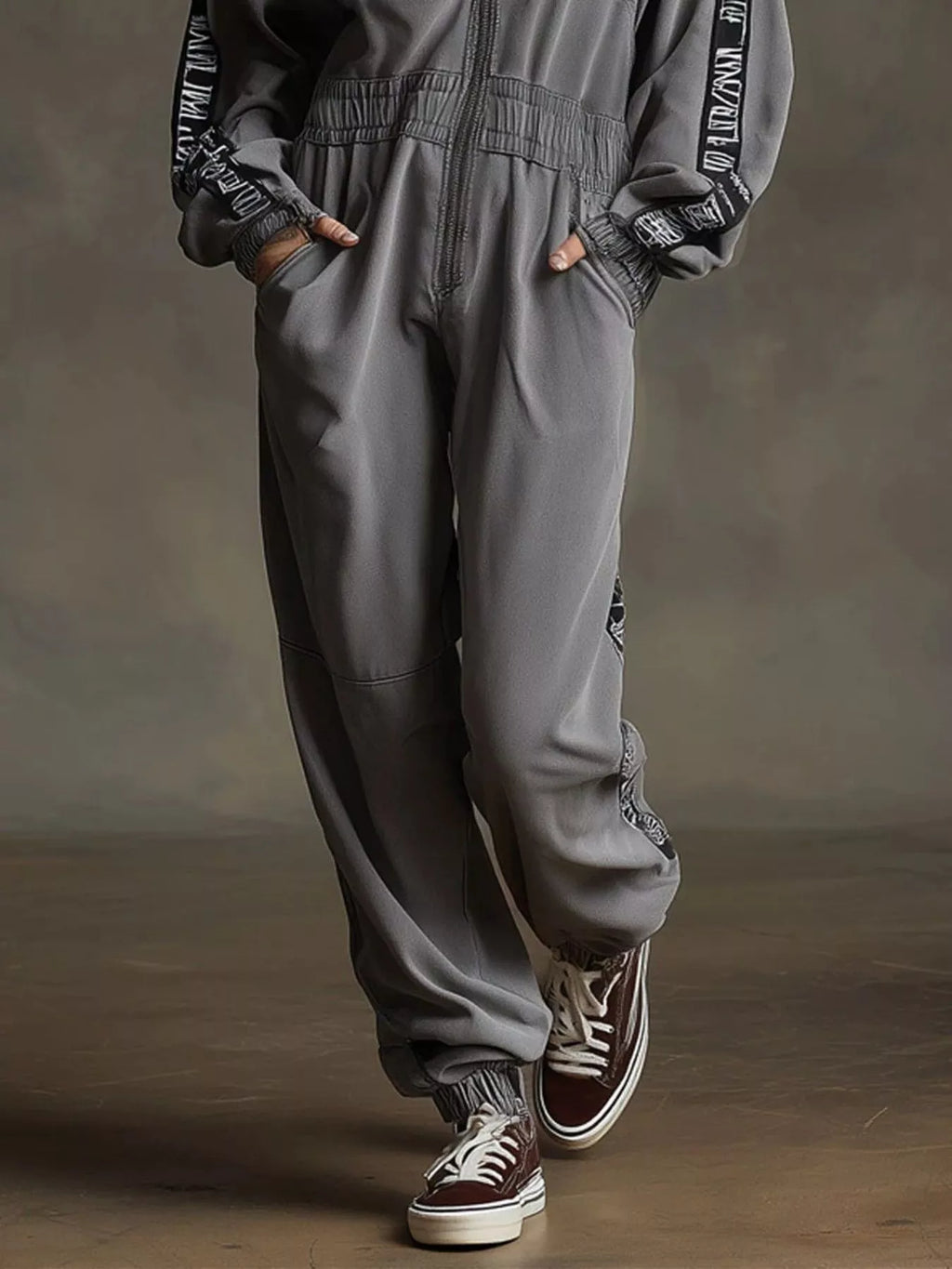 Zip-Up Long Sleeve Hooded Jumpsuit