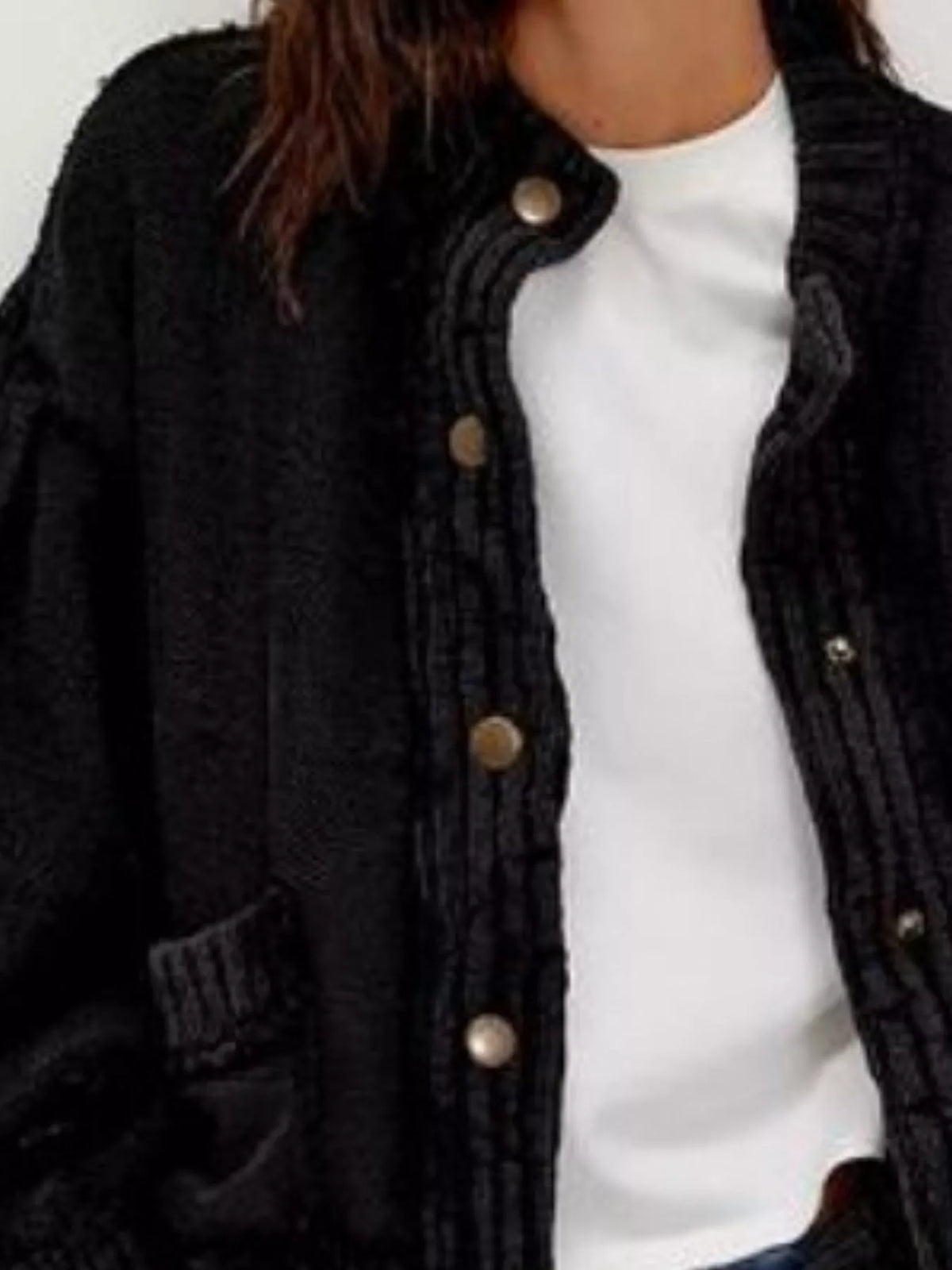 Snap Down Dropped Shoulder Cardigan