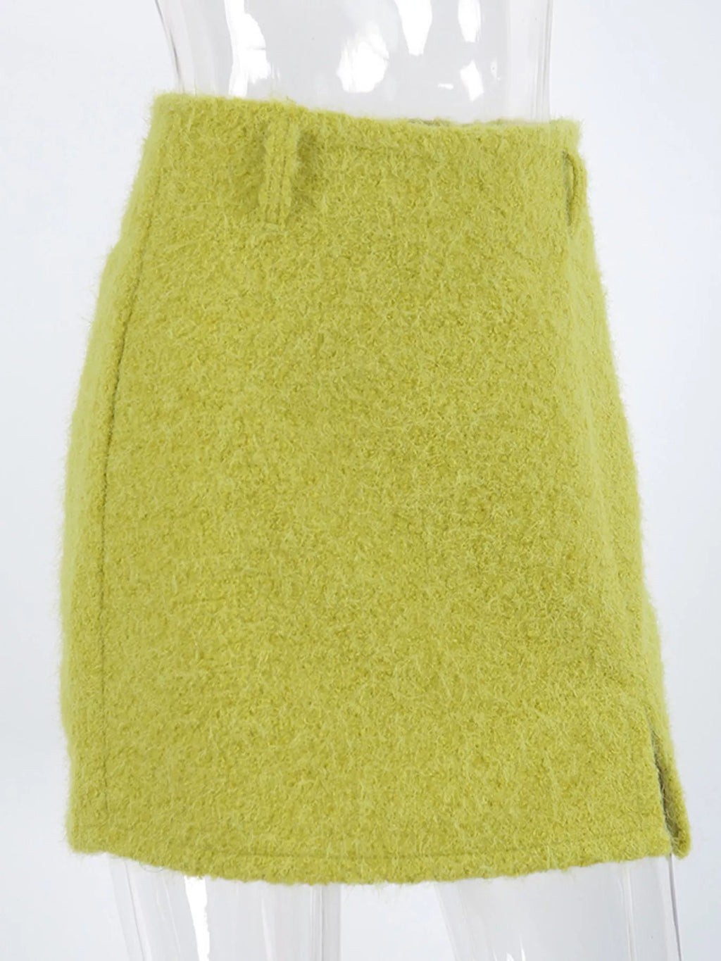 Textured Mini Skirt with Front Slit