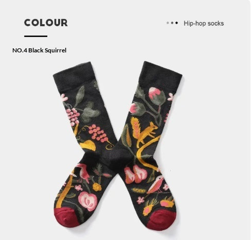 French Creative Socks Illustration Art Socks For Men And Women Couples