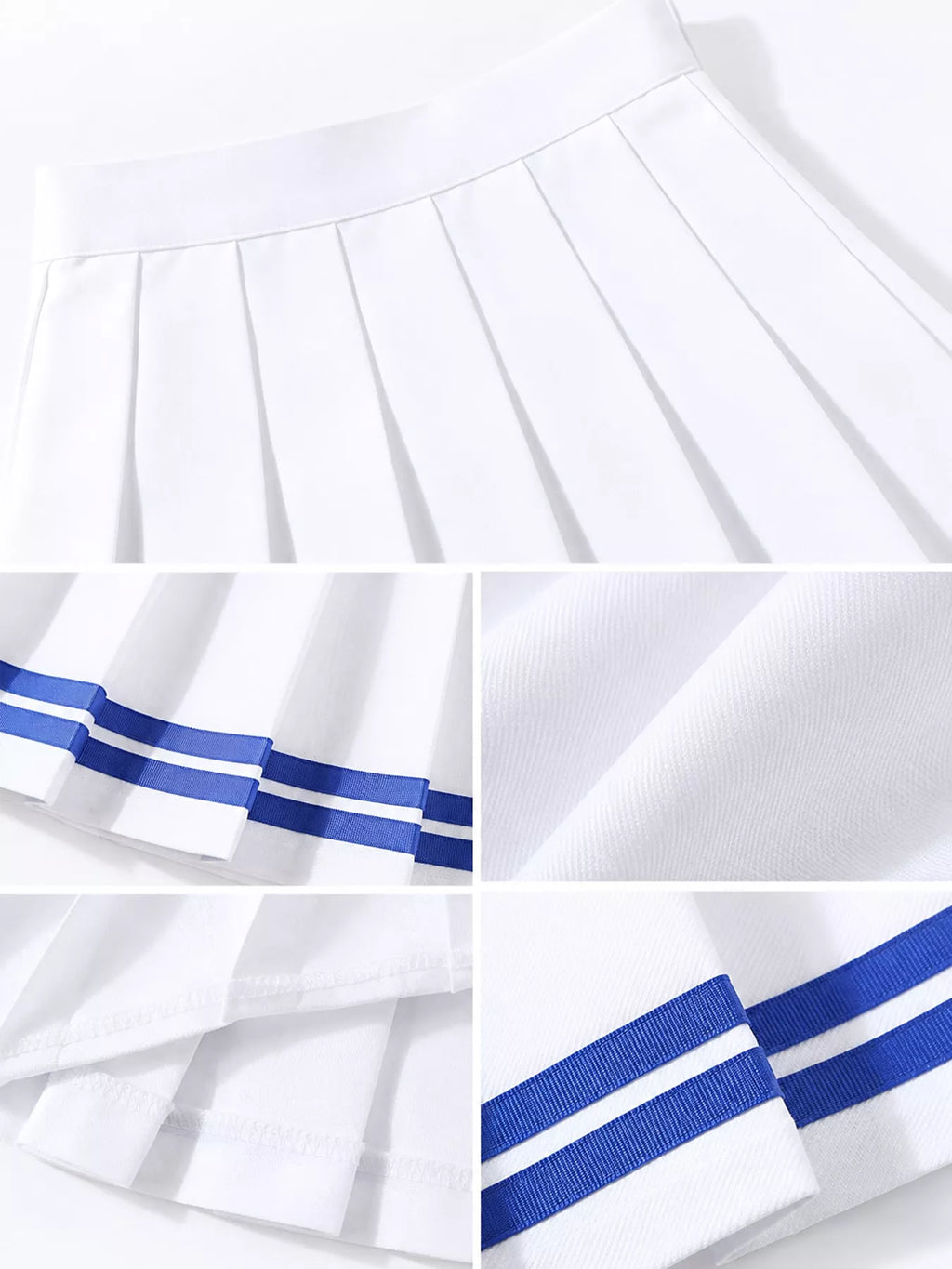 Pleated Striped Skirt