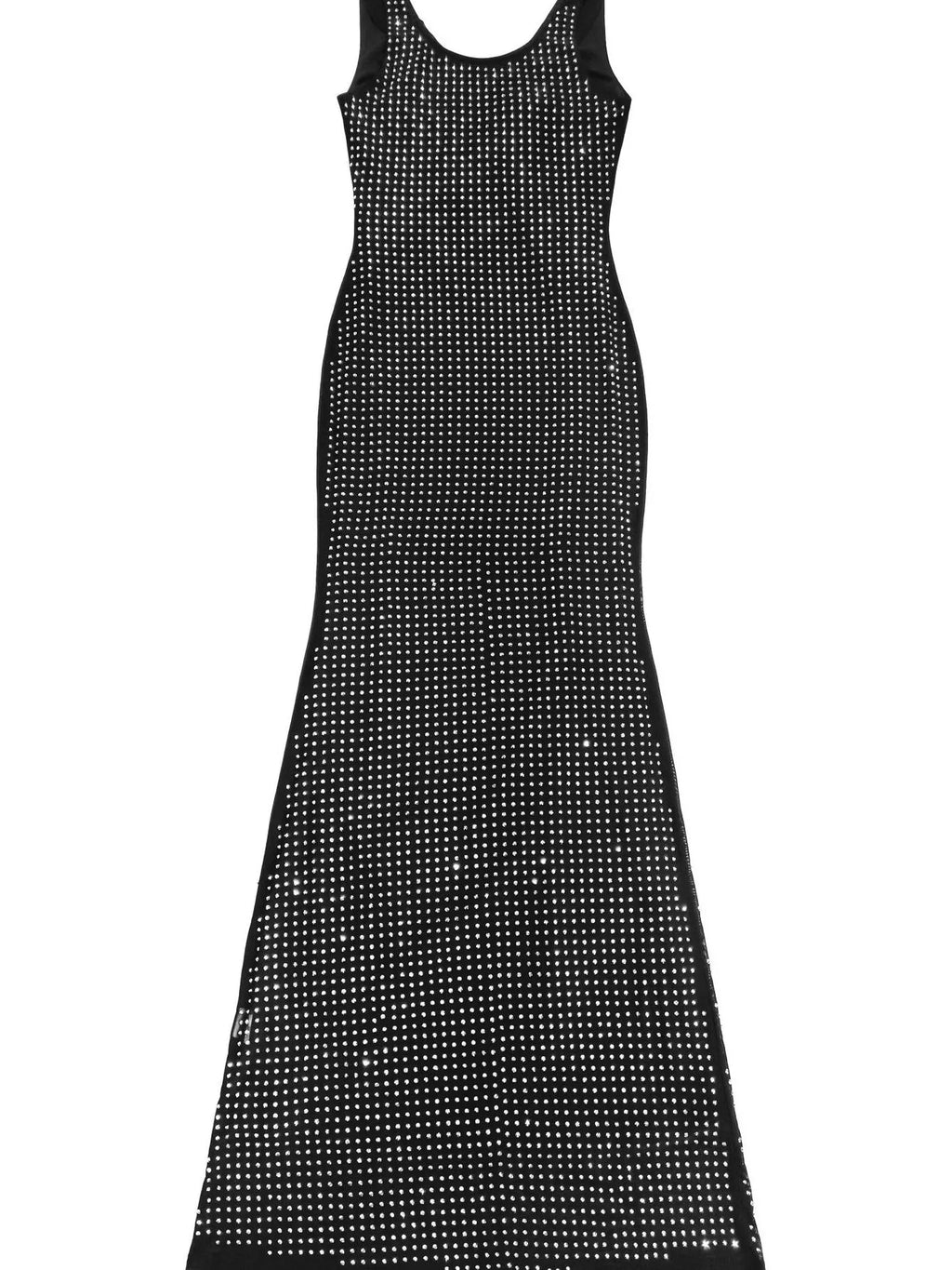 Sleeveless Rhinestone Embellished Bodycon Maxi Dress