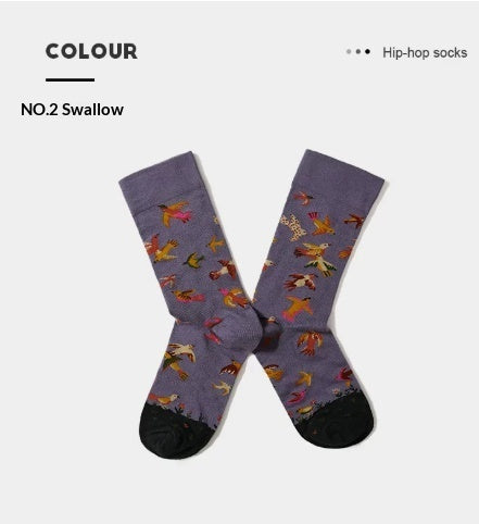 French Creative Socks Illustration Art Socks For Men And Women Couples