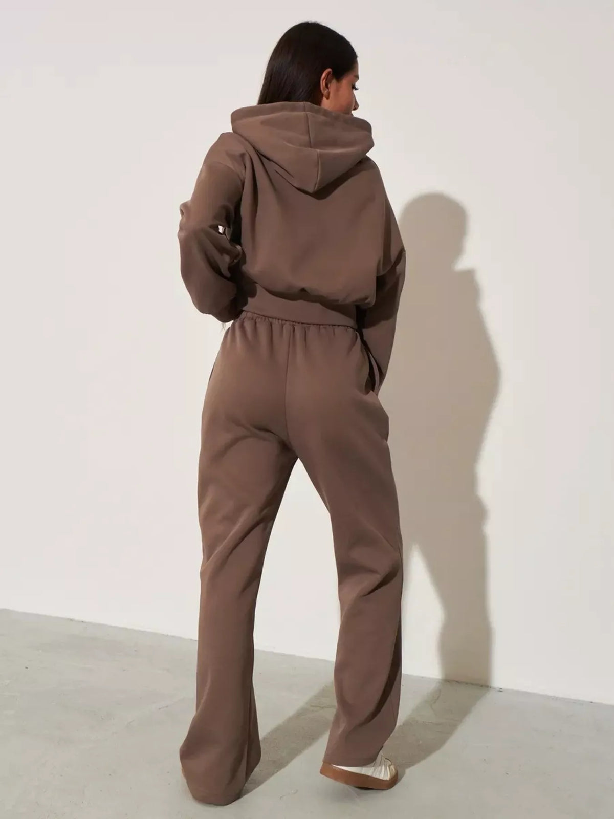 Zip-Up Hoodie and Wide-Leg Sweatpants Set