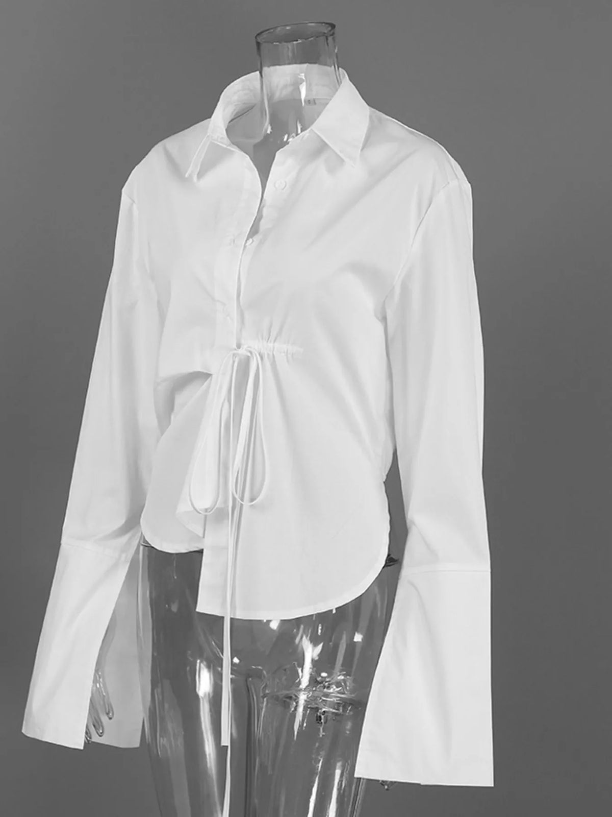 Tie-Waist Detail Wrap-Front Shirt