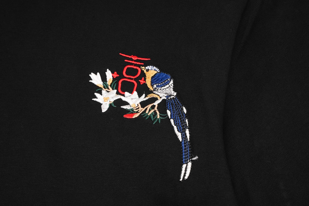 ET513 Flower and Birds Embroidered Tee