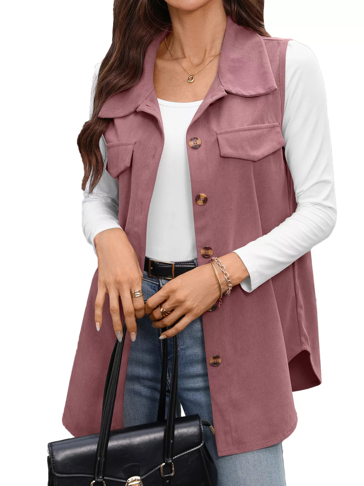 Button-Down Utility Vest Coat