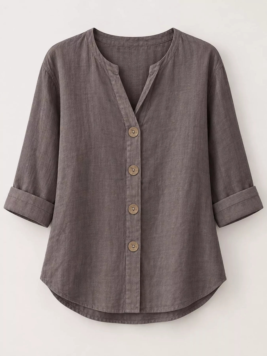 Notched Button Down Shirt