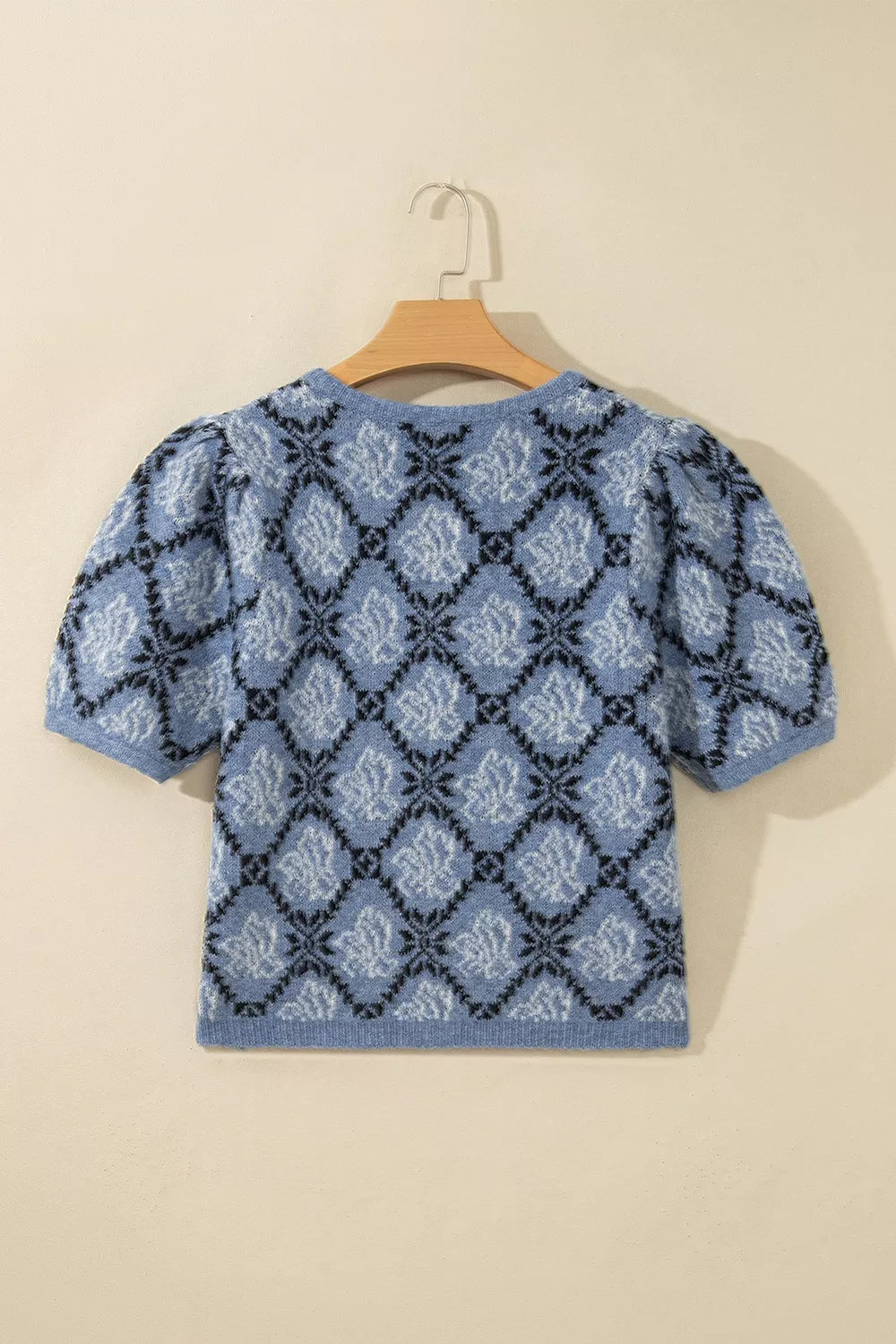 Short Sleeve Button Front Boho Knit Top Cardigan