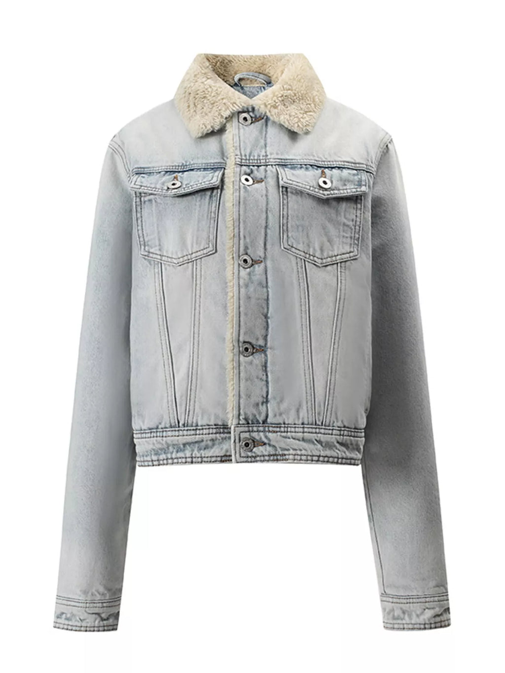 Sherpa-Lined Denim Jacket