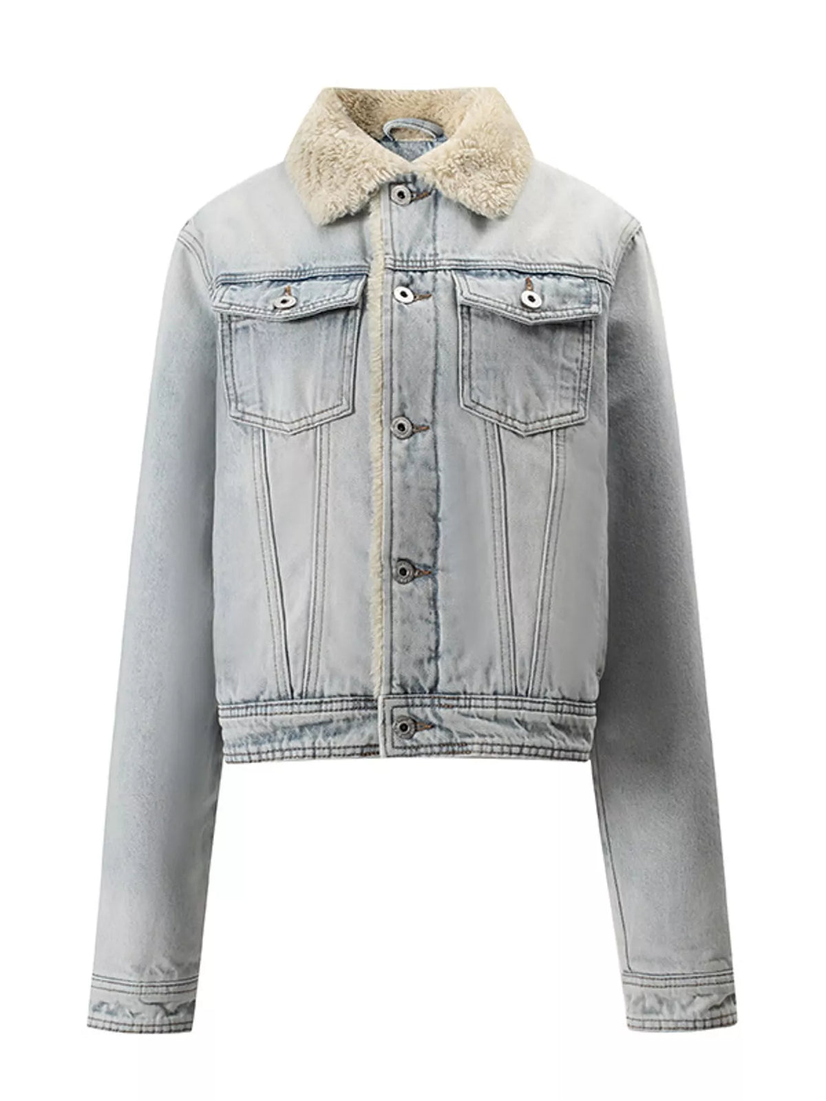 Sherpa-Lined Denim Jacket