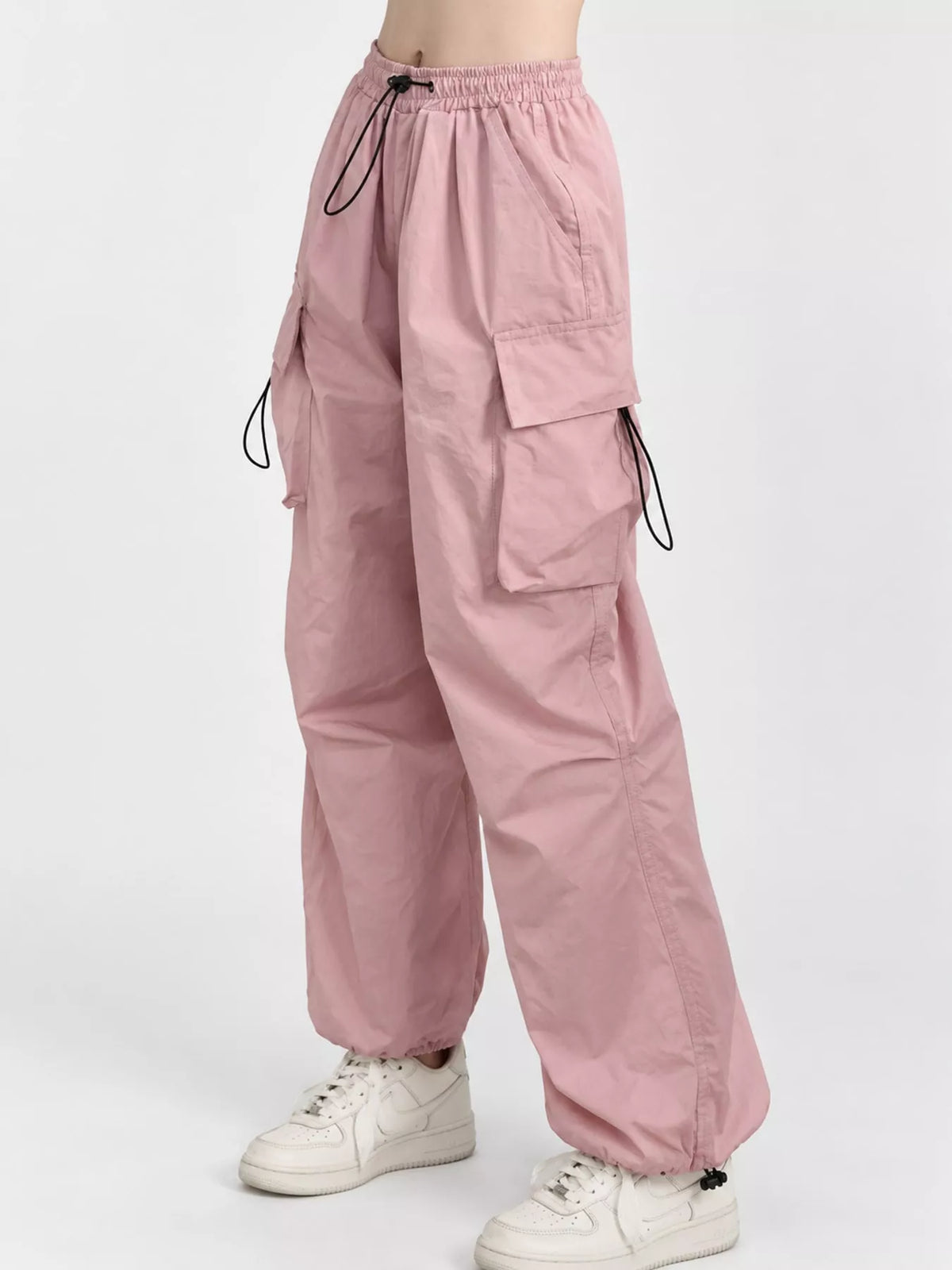 Full Size Drawstring Cargo Pants Plus Size