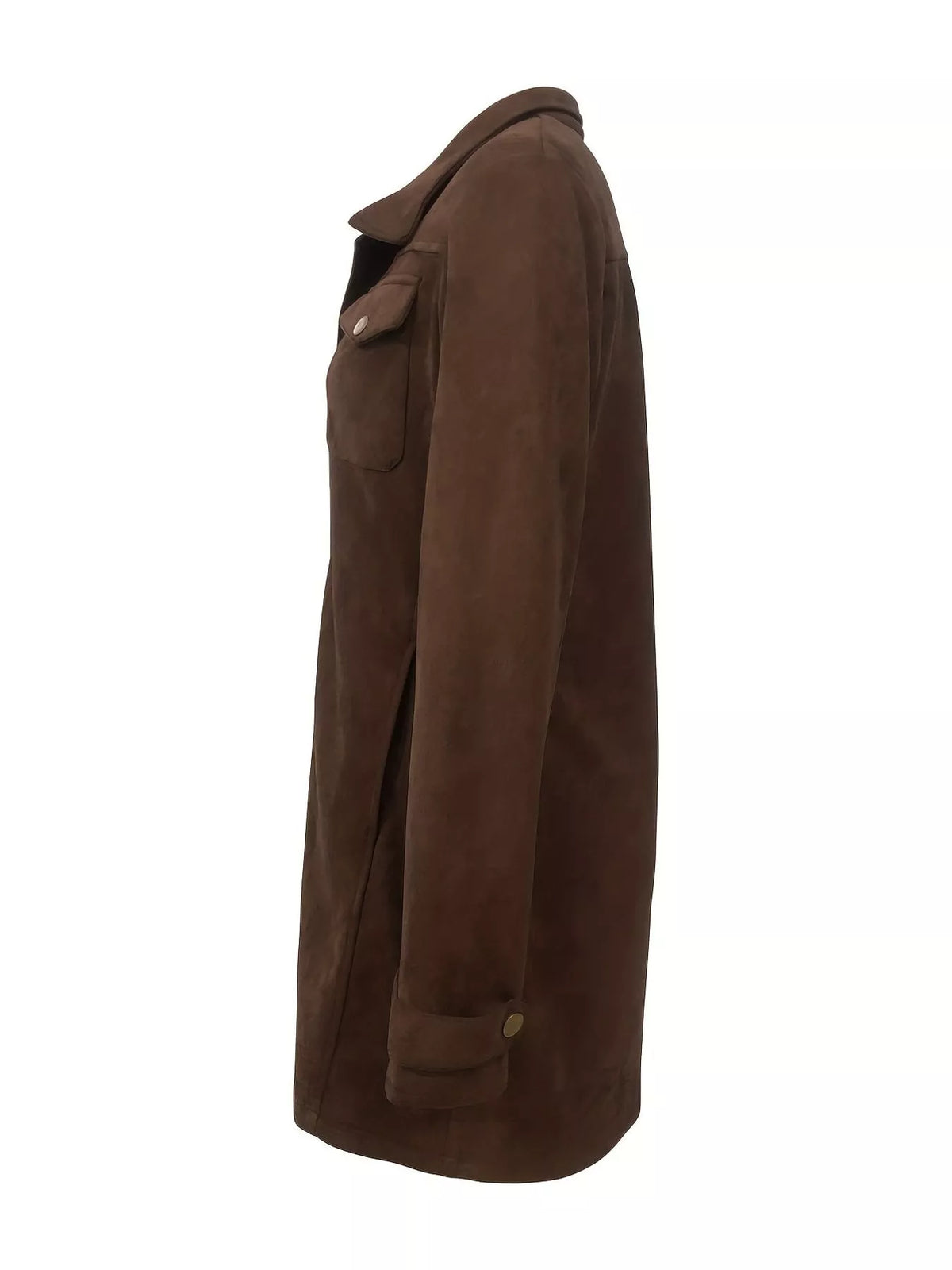 Full Size Pockets Front Long Sleeve Jacket Plus Size