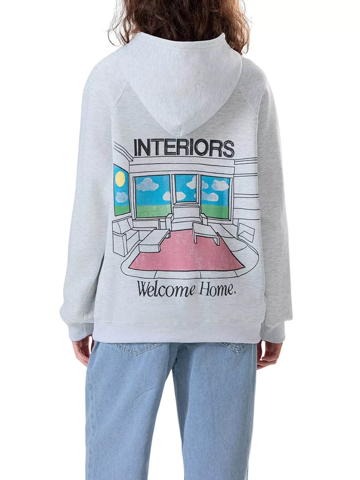 'Welcome Home' Graphic Raglan Sleeve Hoodie