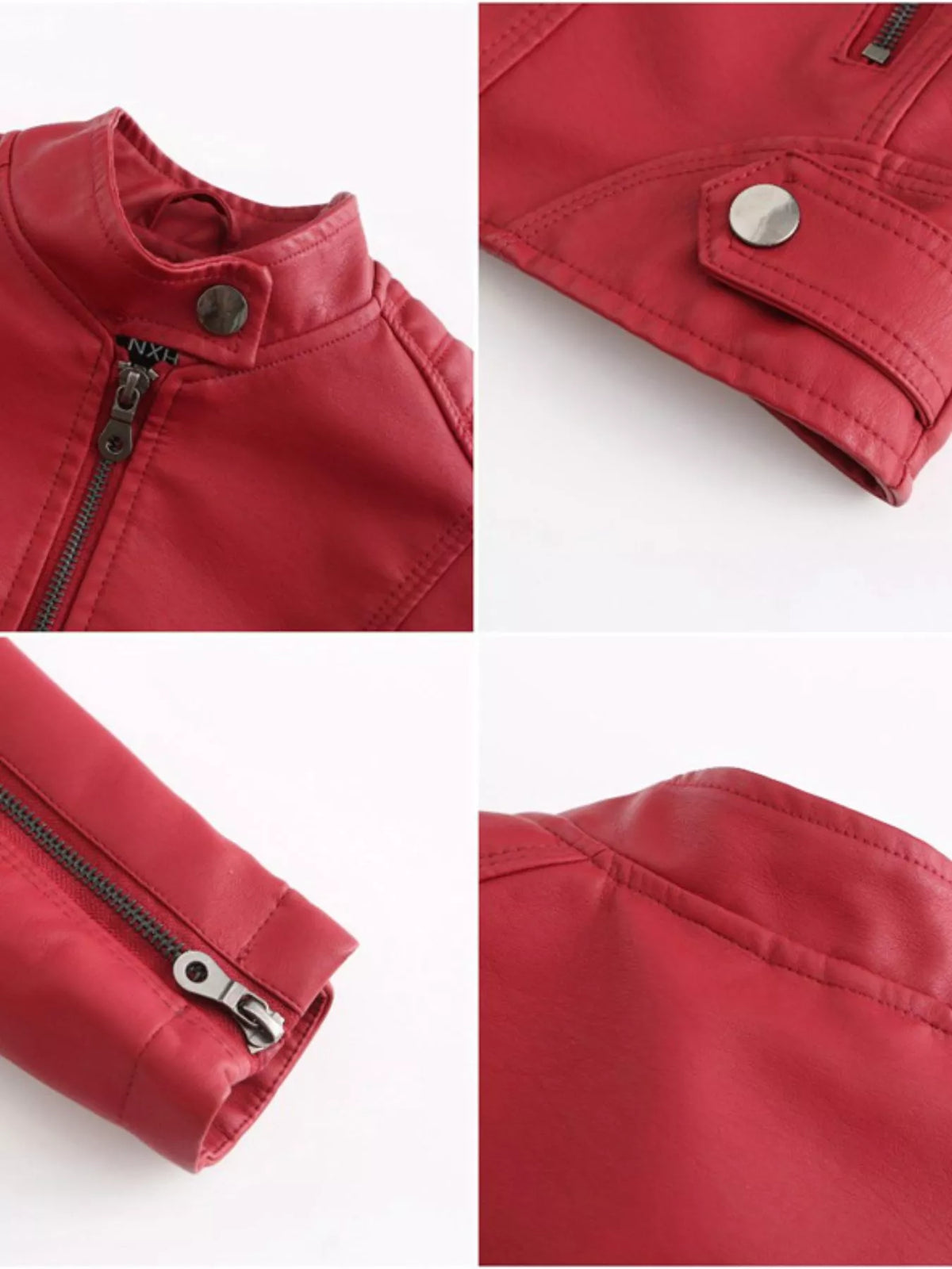 Full Size Slim Fit Faux Leather Moto Jacket Plus Size