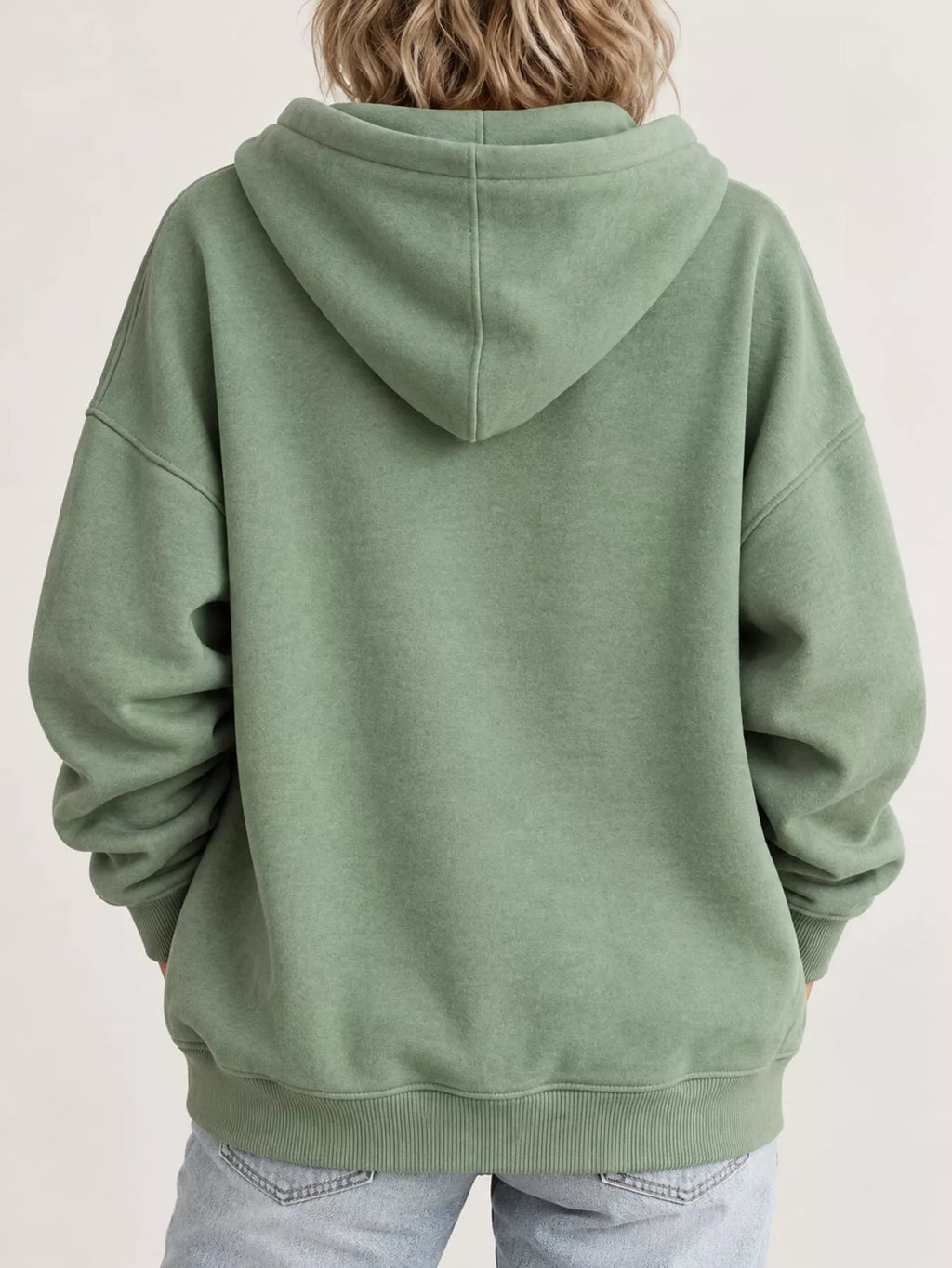Drawstring Dropped Shoulder Hoodie