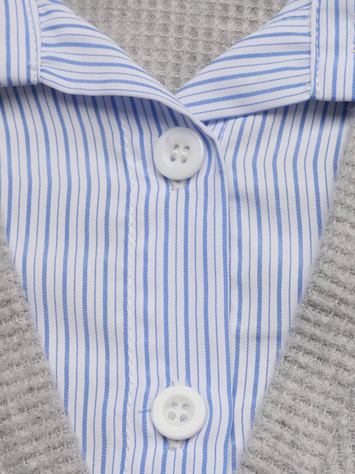 Striped Collar Dropped Shoulder Sweatshirt