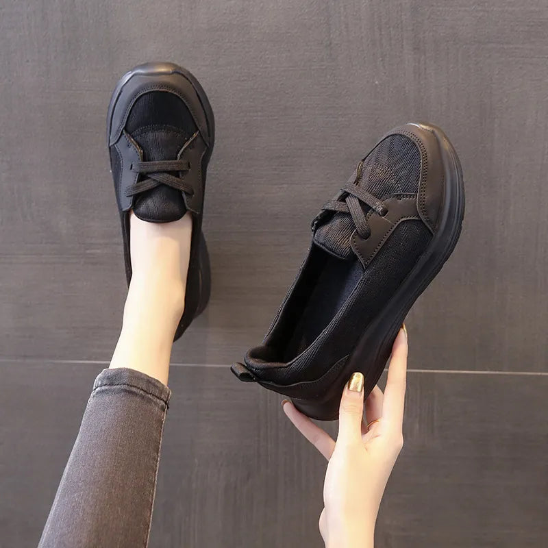 Round Toe Lace Up Sneakers