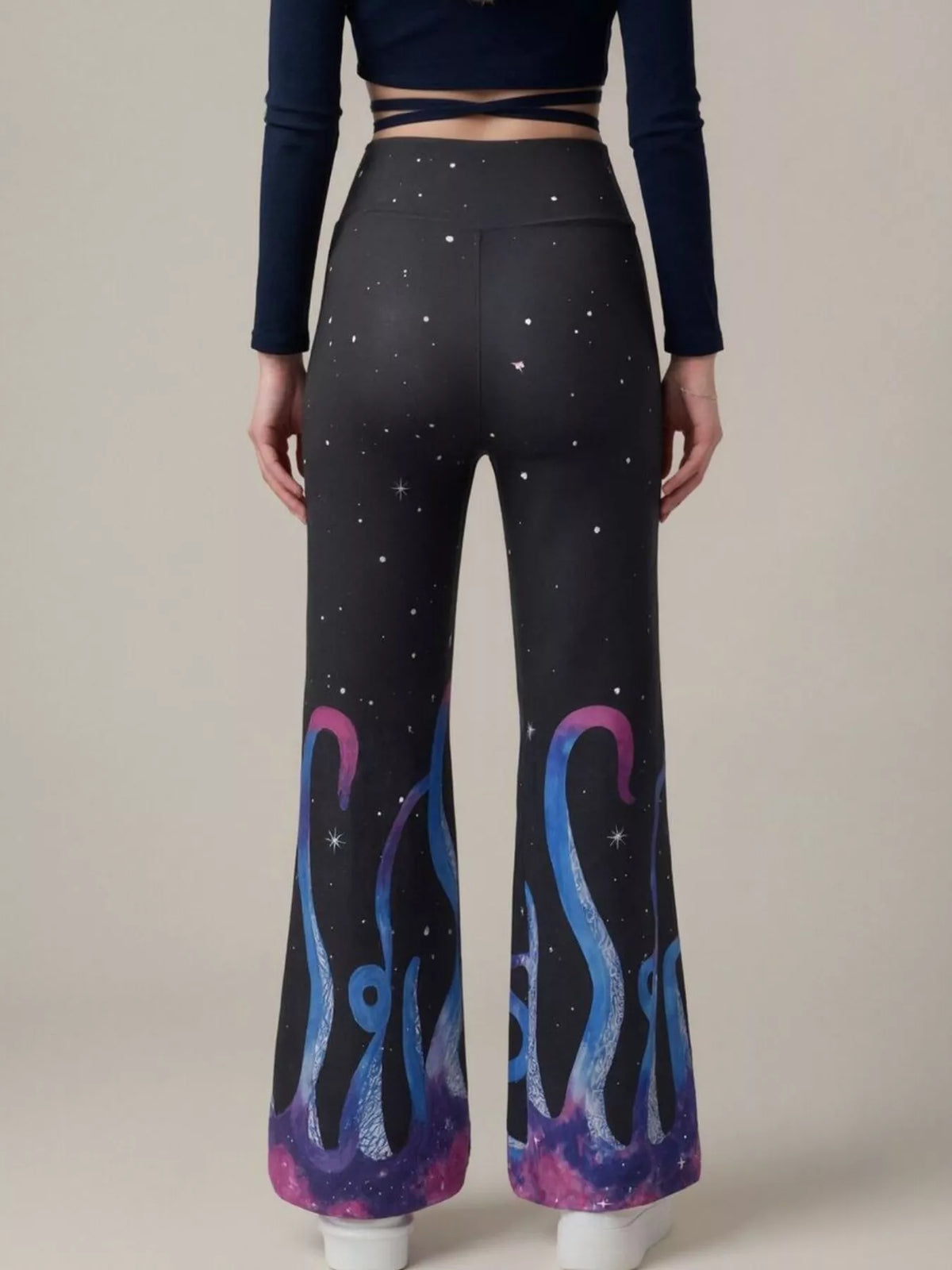 Galaxy Print Flare Pants