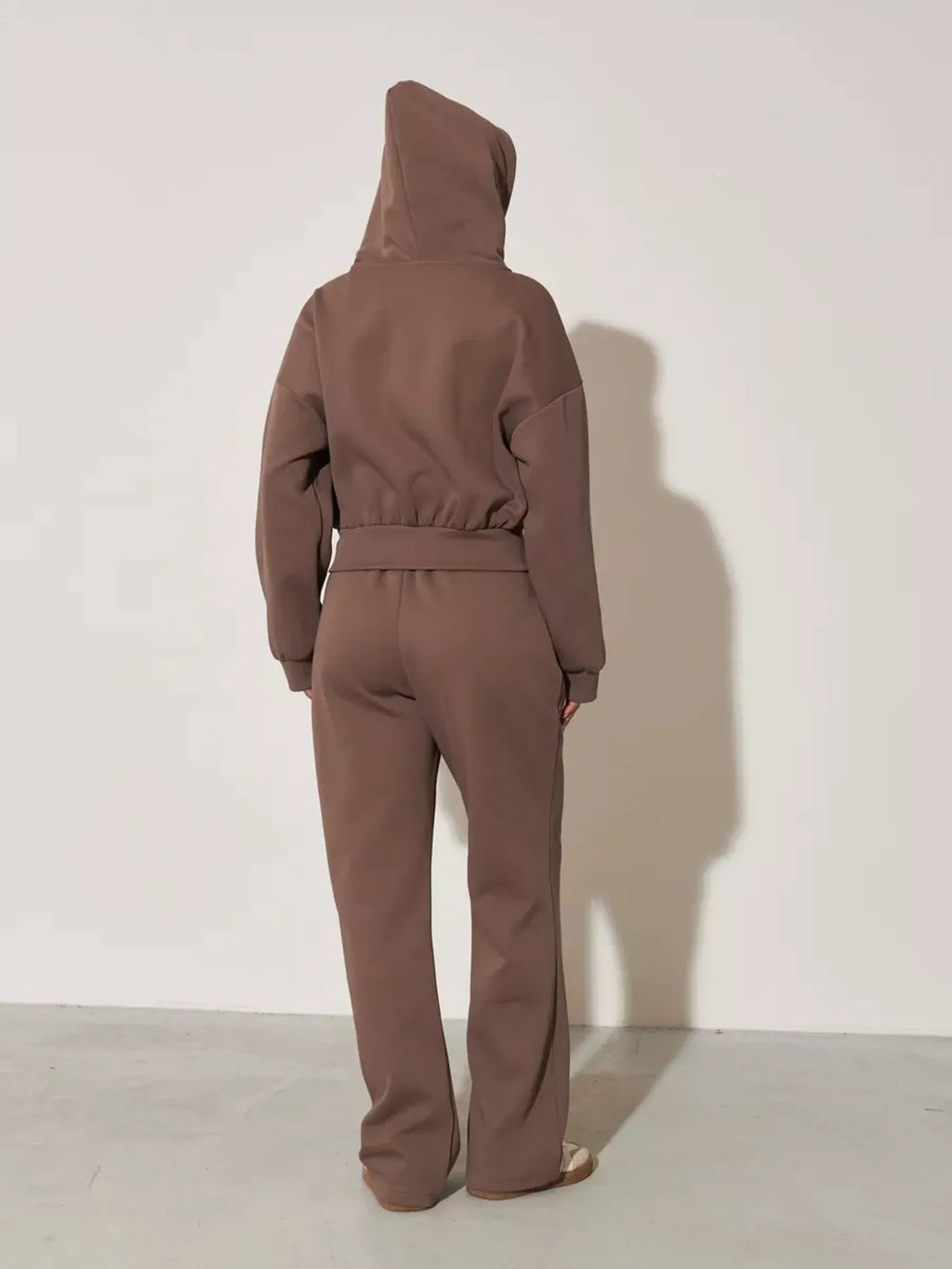 Zip-Up Hoodie and Wide-Leg Sweatpants Set