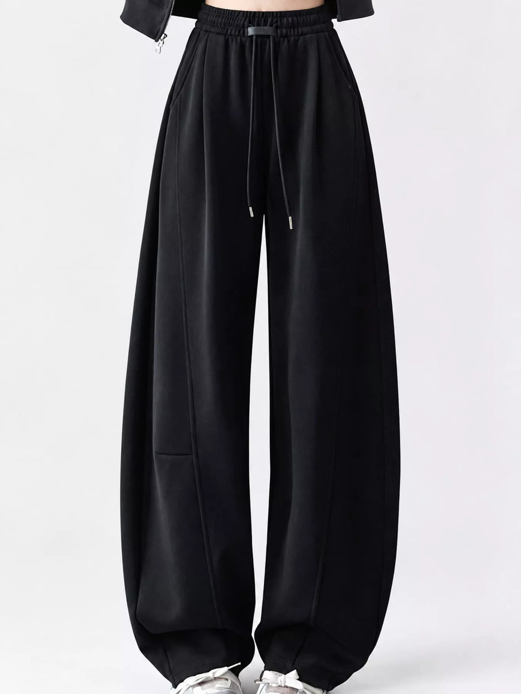 Full Size Drawstring Loose Fit Wide-Leg Sweatpants Plus Size
