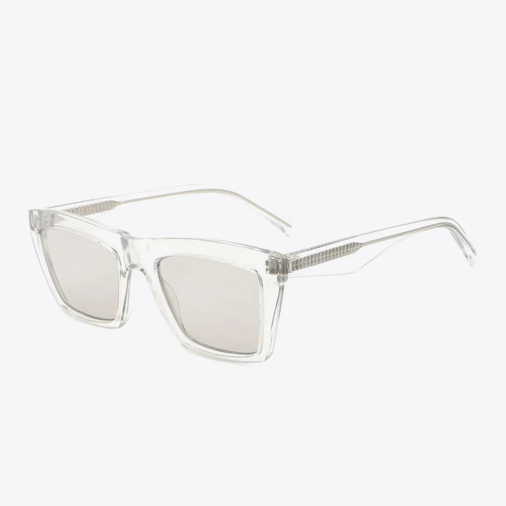 Cellulose Propionate Rectangle Sunglasses with Clear Frame