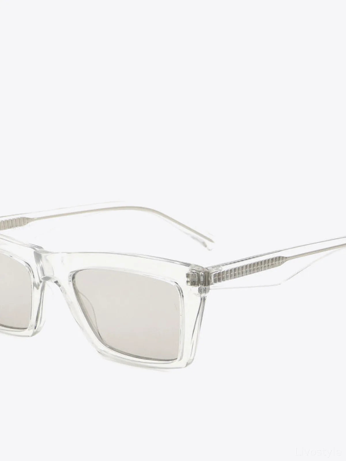 Cellulose Propionate Rectangle Sunglasses with Clear Frame