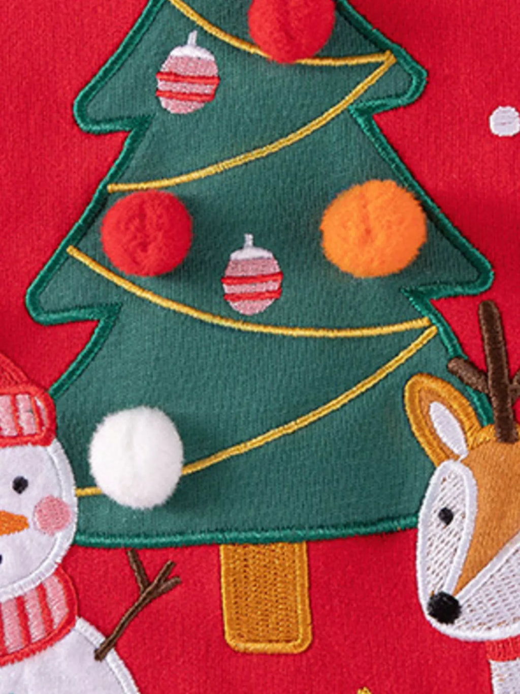 Children's Christmas Themed Sweatshirt and Striped Leggings Set
